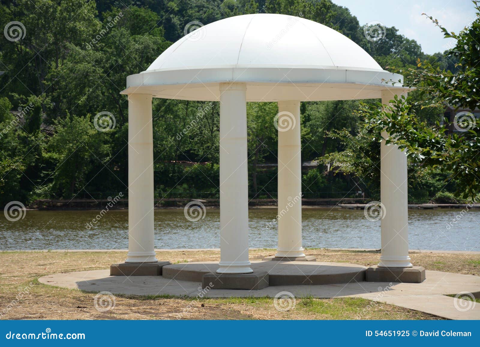 Domed gazebo stock image. Image of water, river, park 54651925
