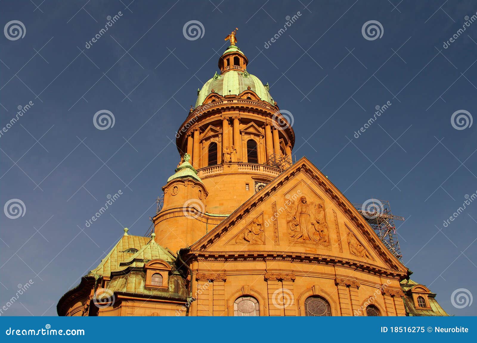 Domes of Christ Church in Mannheim, Germany Stock Image - Image of