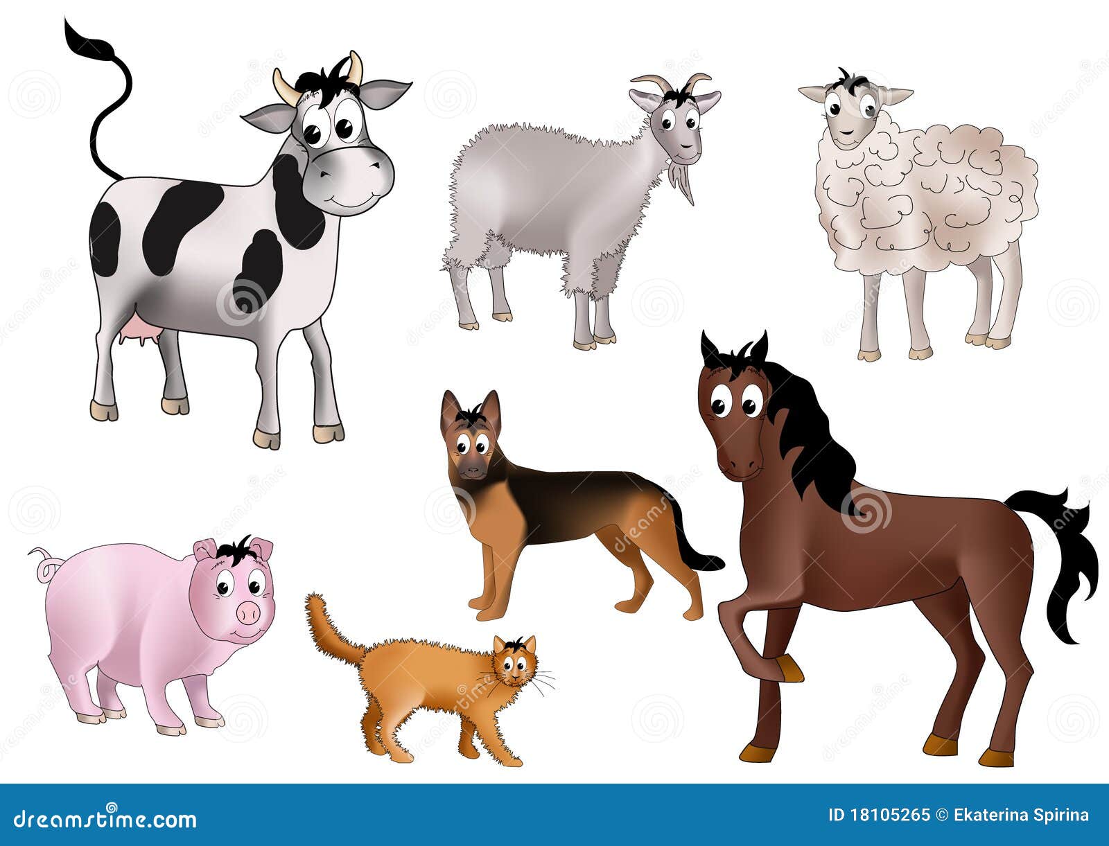 Domestic animals stock vector. Illustration of goat, herbivorous - 18105265