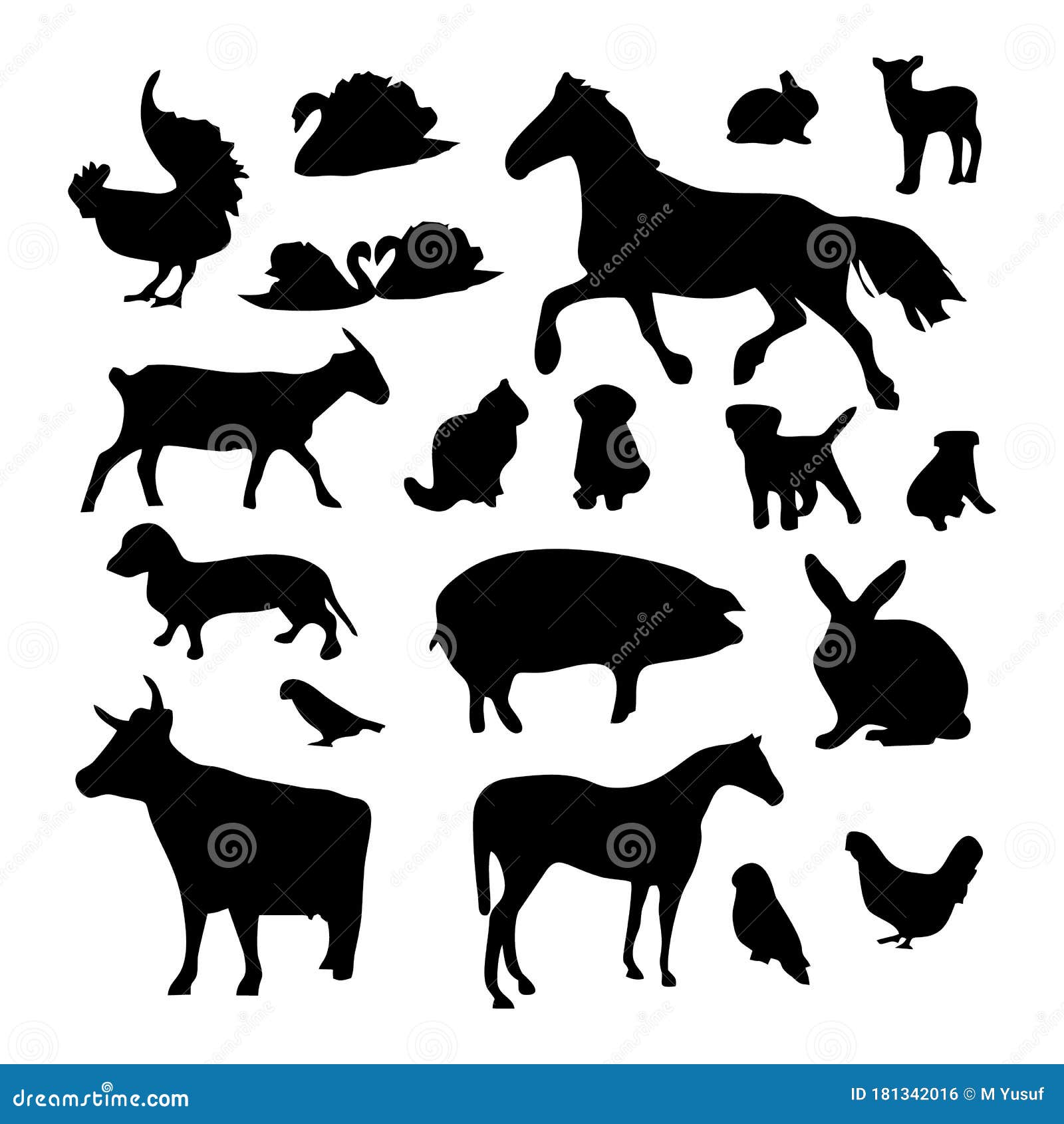 Domestic Animals Vector Image Stock Vector - Illustration of icon, group:  181342016