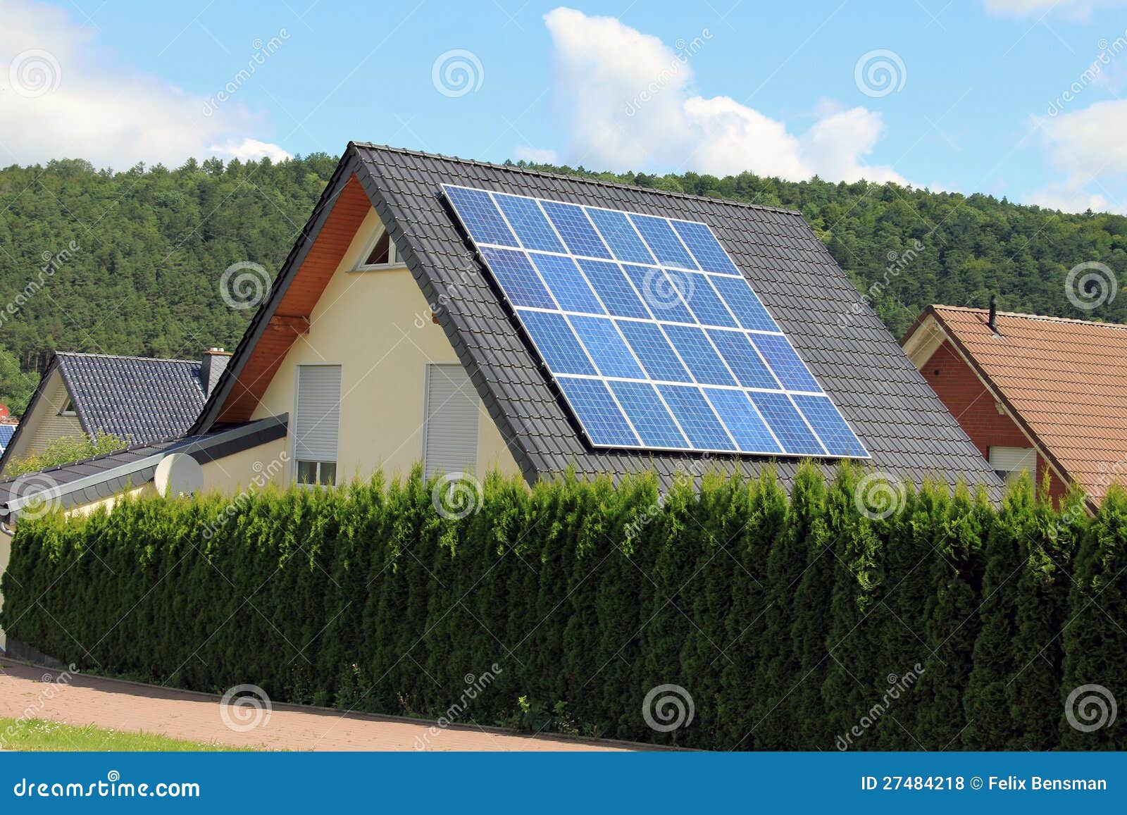 Domestic solar panels stock photo. Image of house, efficient 27484218
