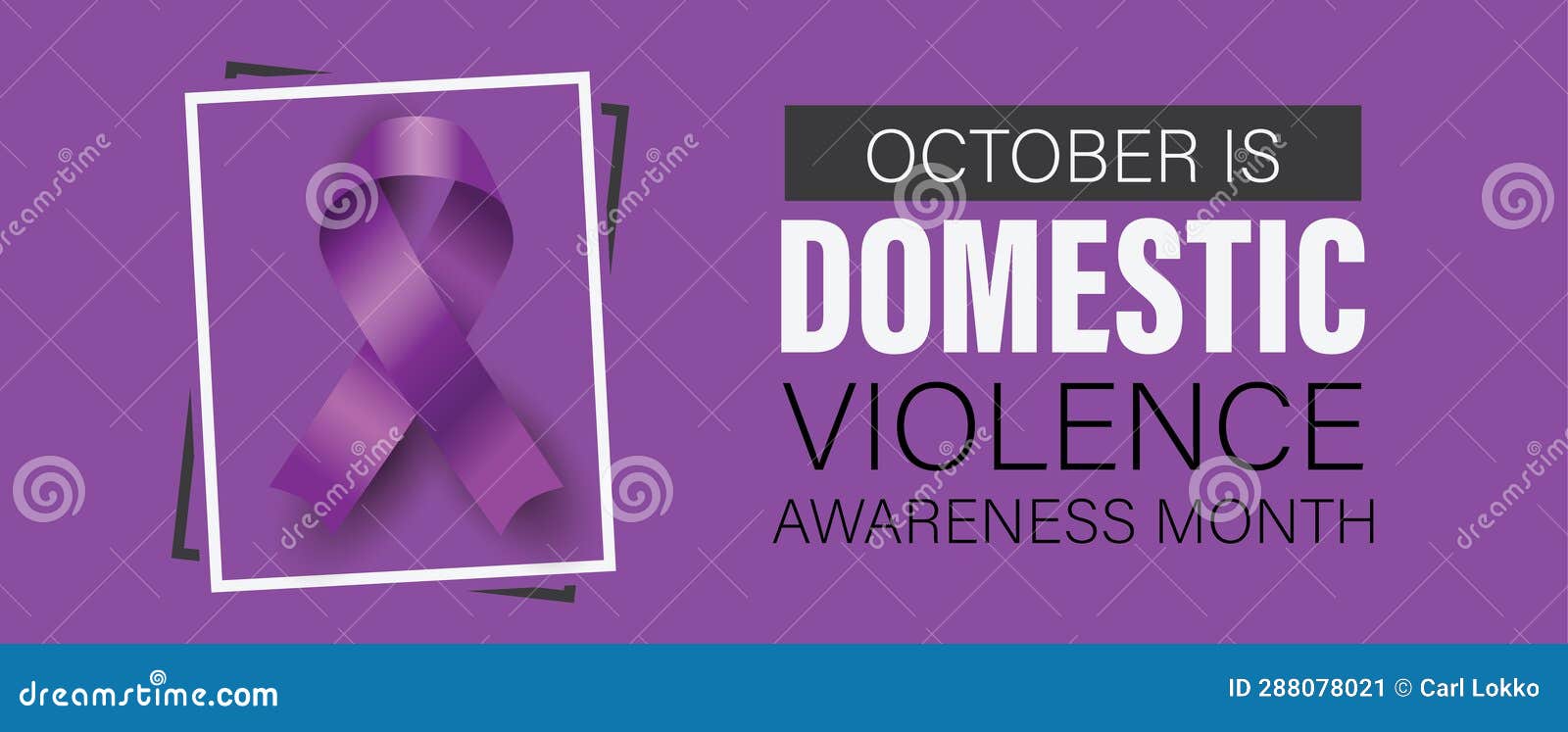 domestic violence awareness month banner. observed annually in october.  poster