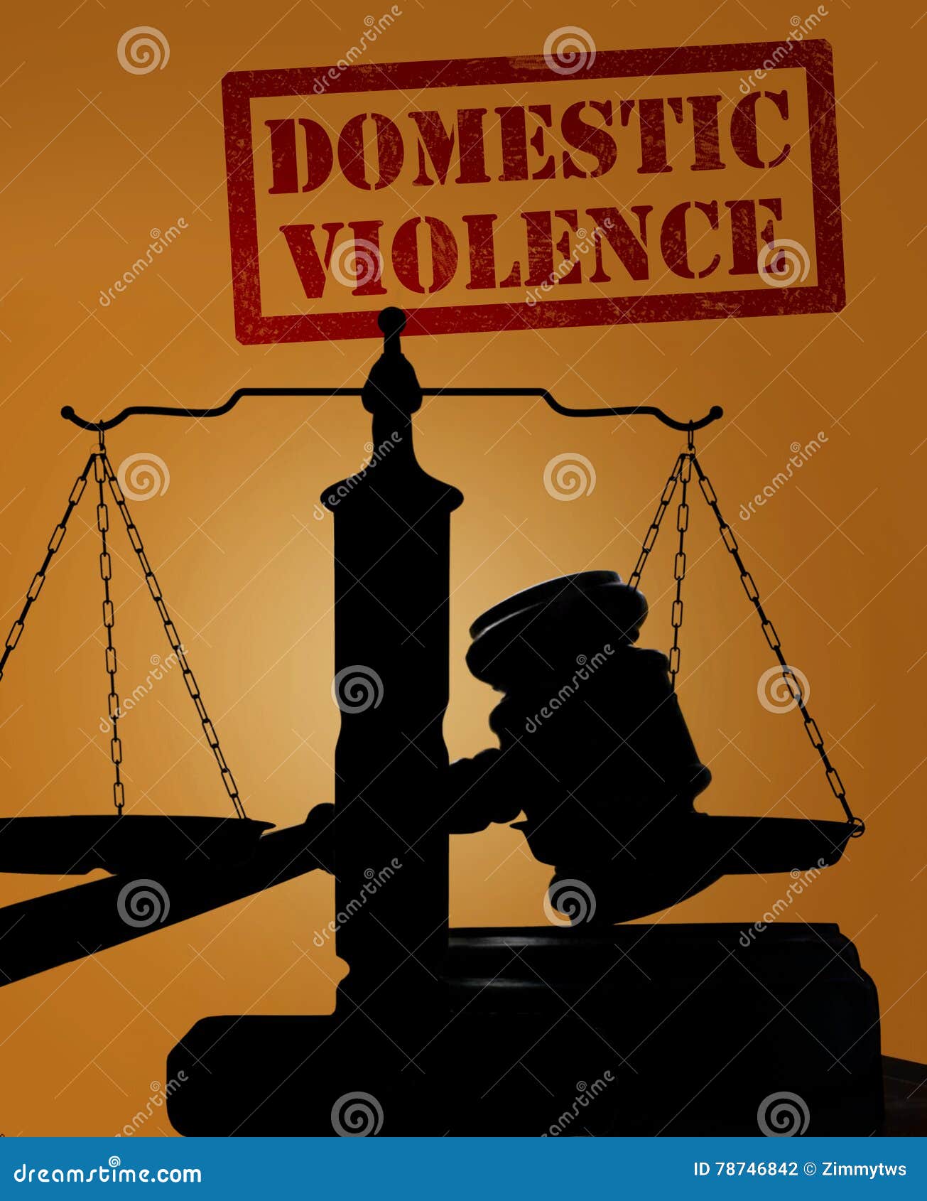 domestic violence and gavel with scales