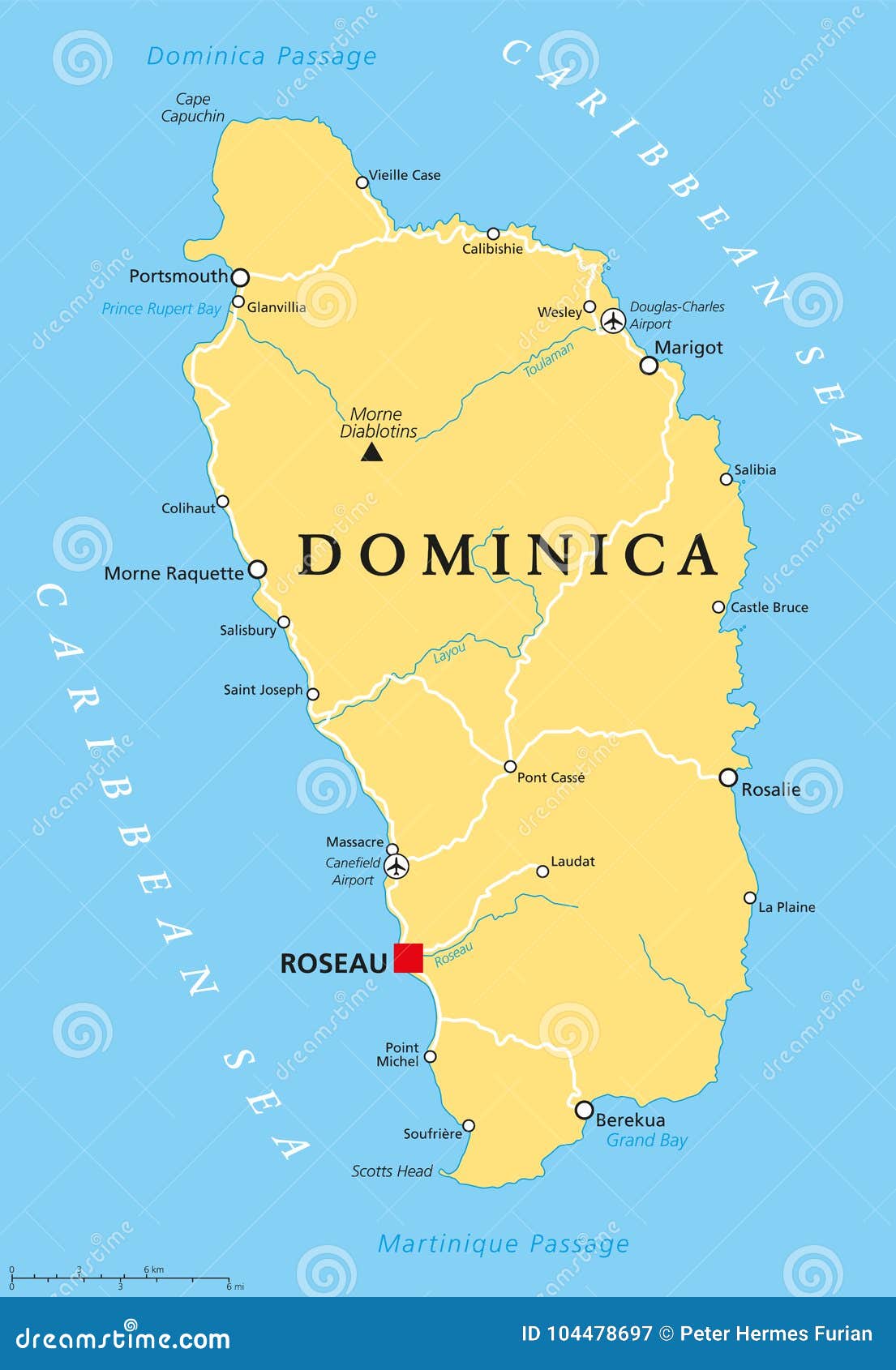Dominica Political Map Stock Vector Illustration Of Ocean Dominica Political Map Stock Vector Illustration Of Ocean