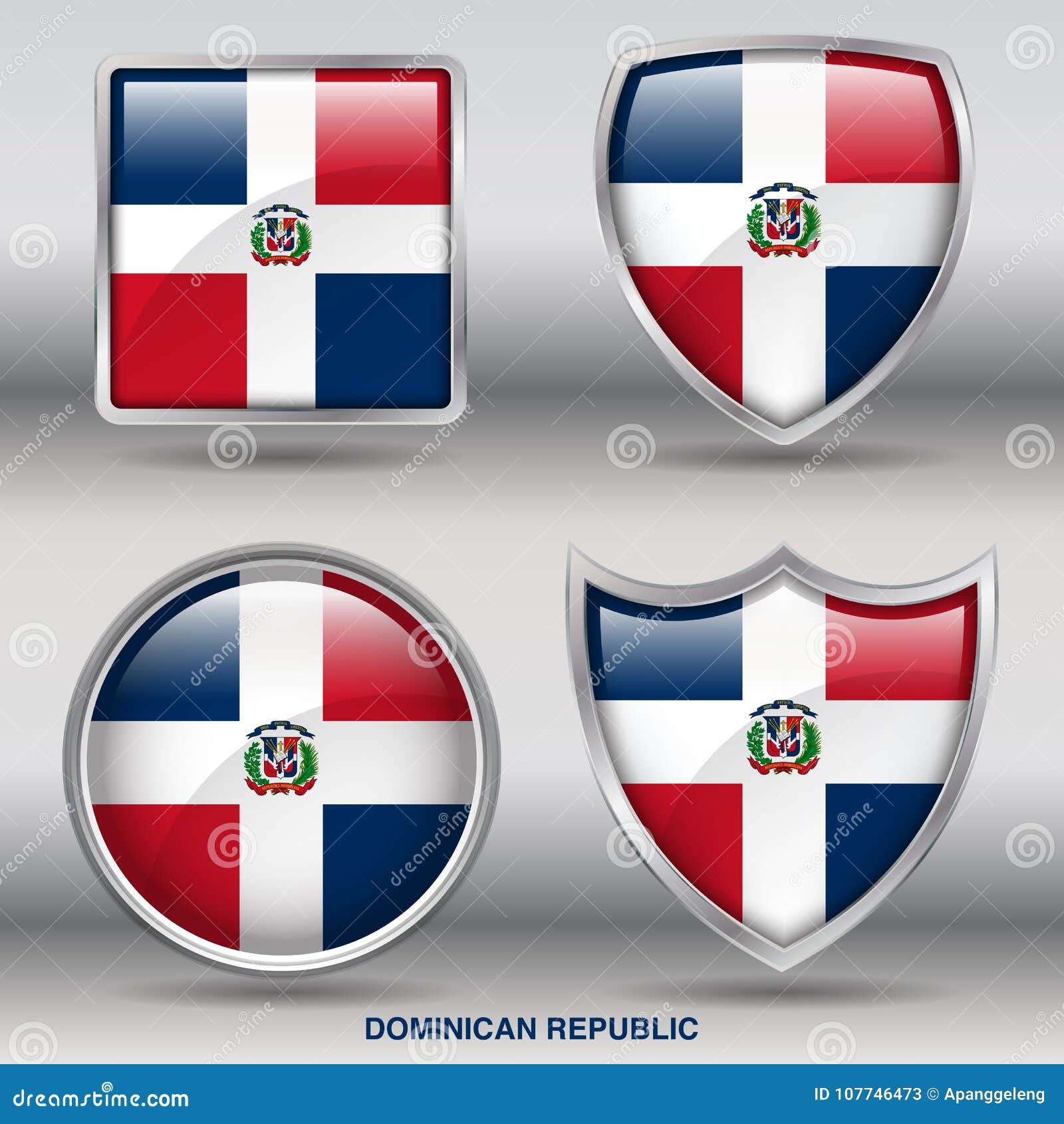 Download Dominican Republic Flag In 4 Shapes Collection With ...
