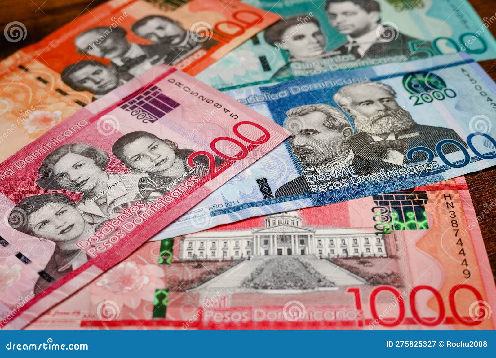 Dominican Republic Money, Pesos Currency, Various Denominations, Close