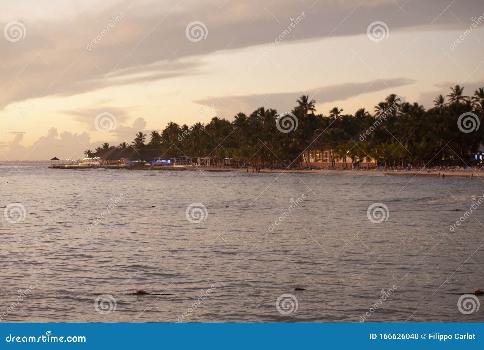 dominicus shoreline at sunset