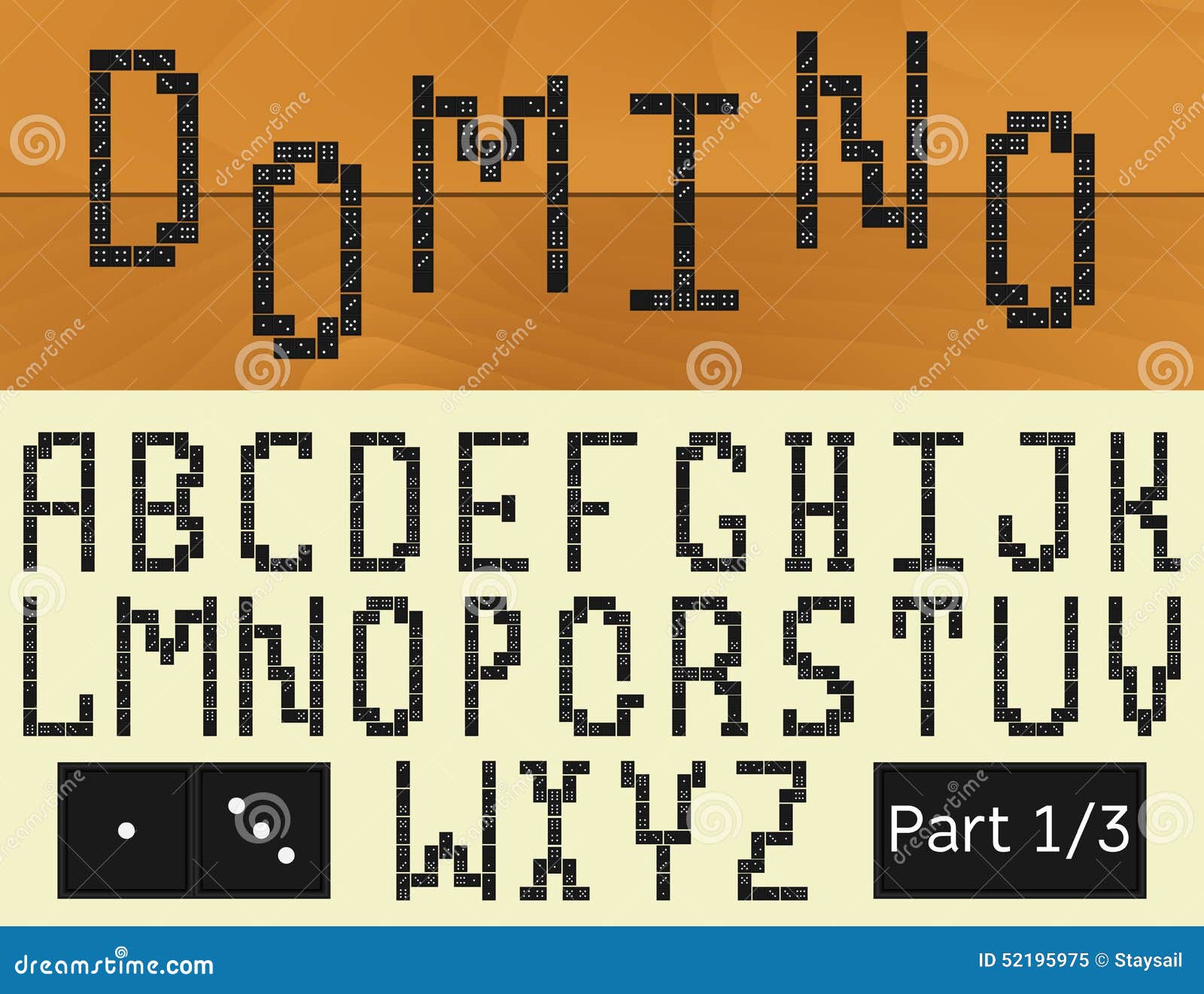 domino alphabet 11 stock vector illustration of