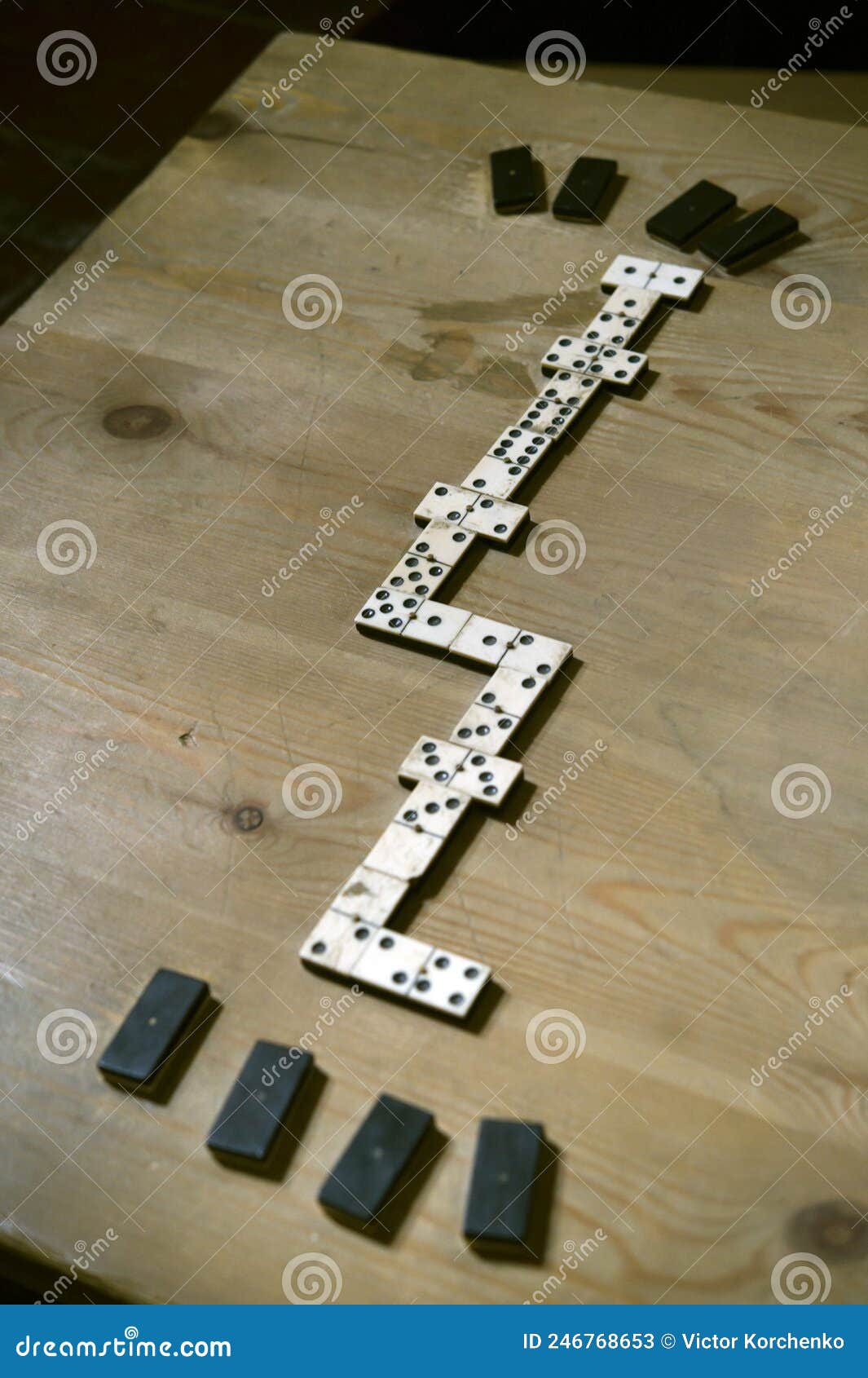 Domino Board Game on a Table in Prison Museum of Edinburgh Castle Stock