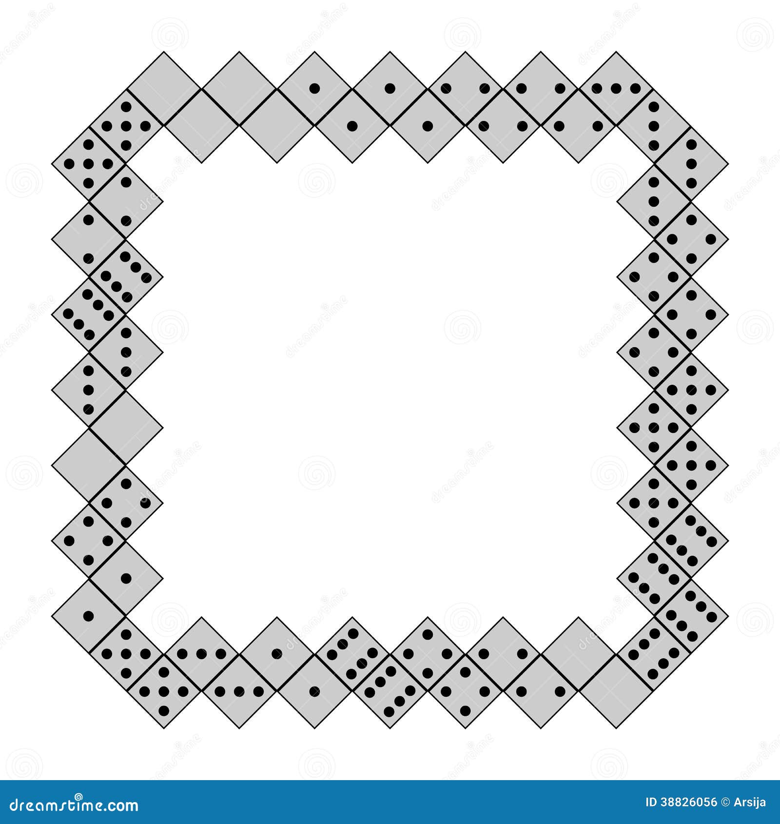 Domino frame stock vector. Illustration of illustration - 38826056