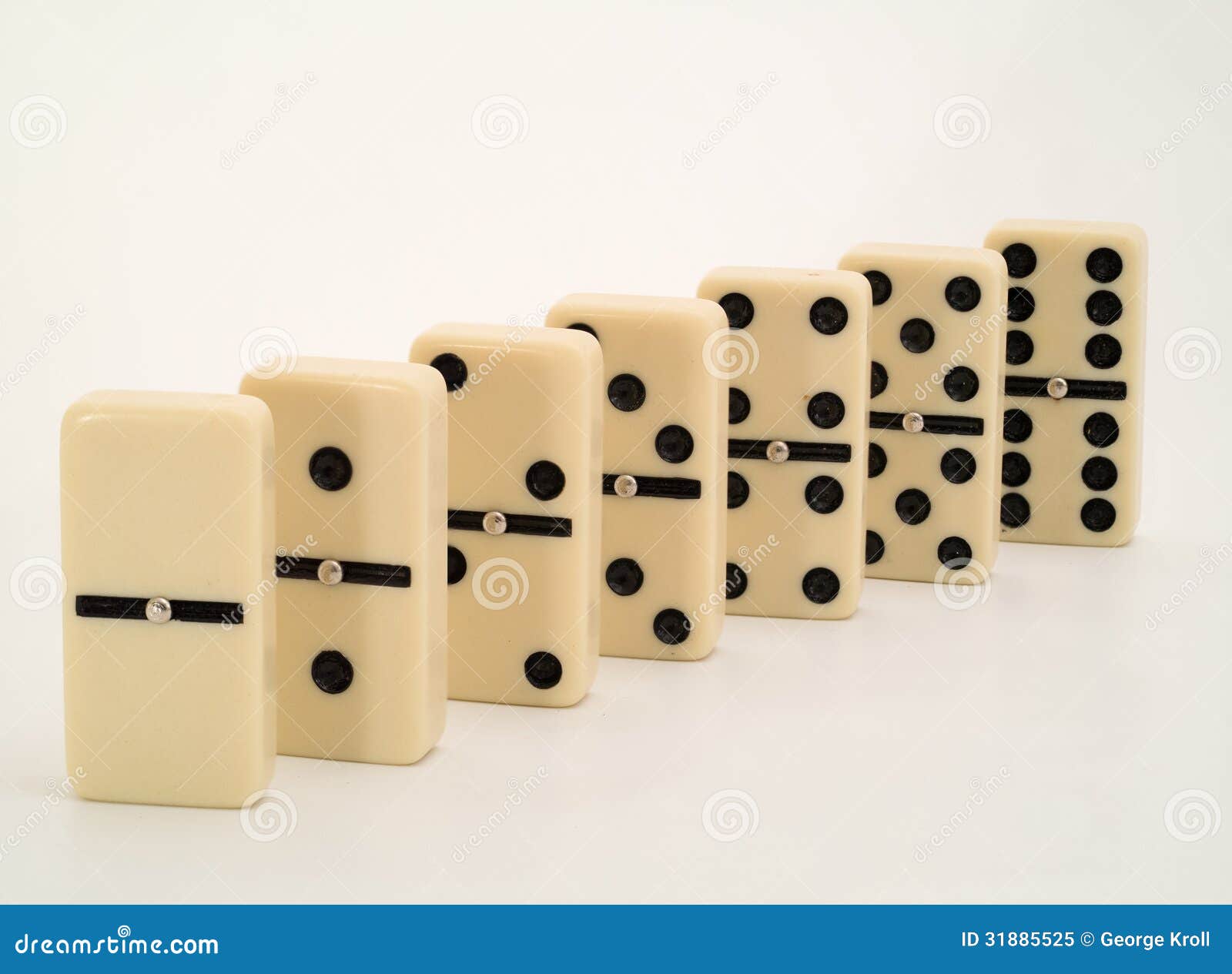 dominos stacked in numerical order