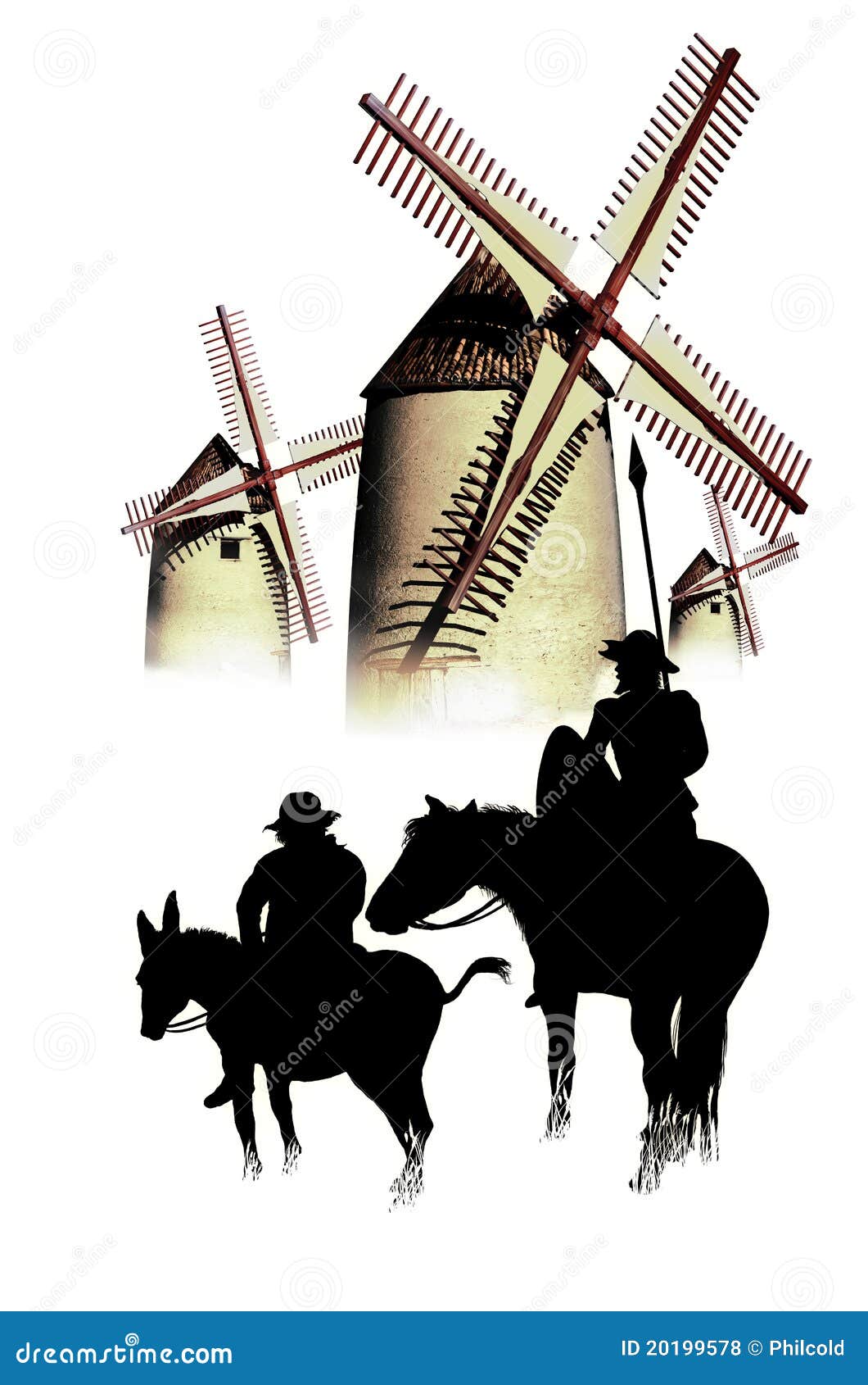 Don Quixote And Sancho Panza Illustration Megapixl