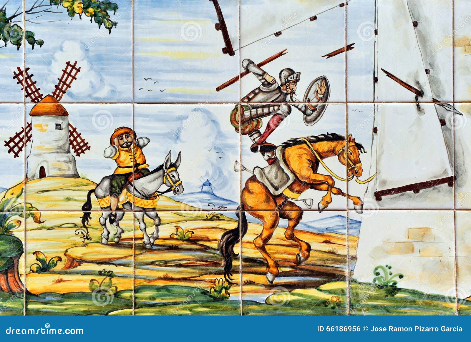 Don Quixote und Windmühlen