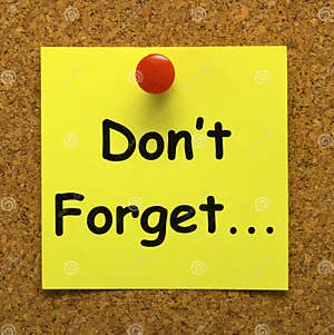 Don T Forget Note Means Important Remember Stock Illustration 