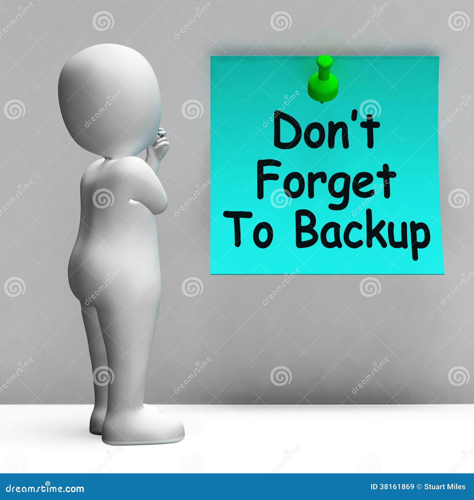 Don T To Backup Note Means Back Up Data Stock Illustration