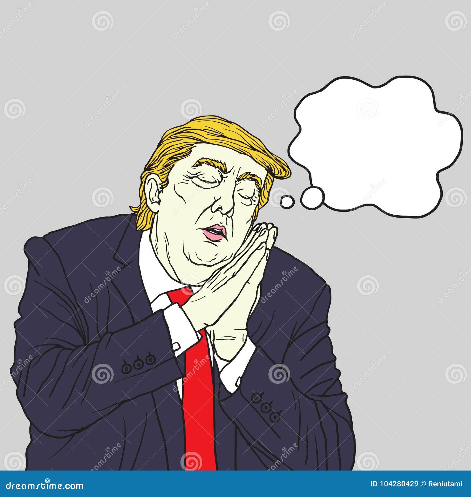 Donald Trump Sleeping Retrato da caricatura dos desenhos animados do vetor 21 de novembro de 2017. Donald Trump Sleeping Ilustração do retrato da caricatura dos desenhos animados do vetor 21 de novembro de 2017