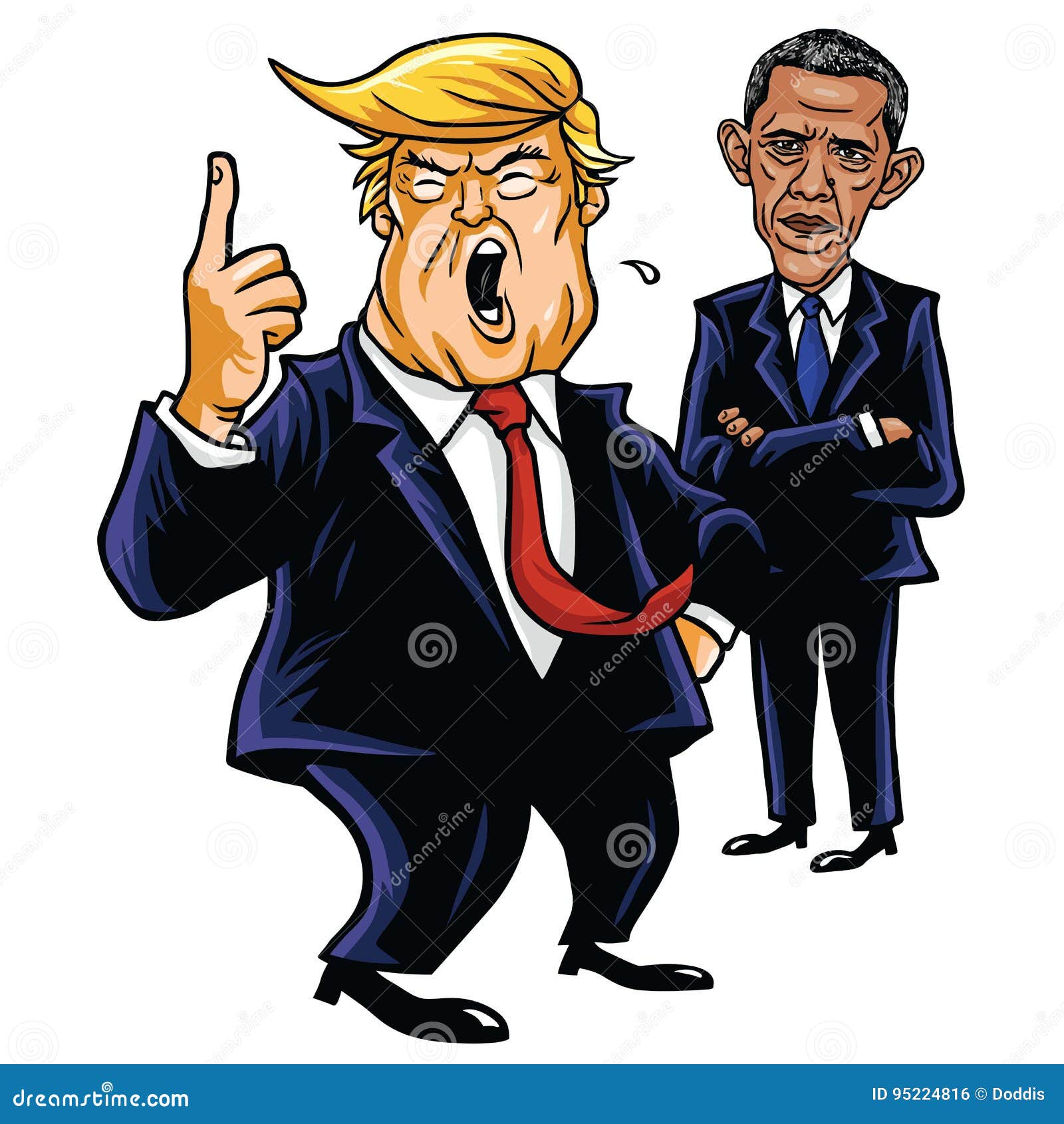 Donald Trump Und Barack Obama Karikatur Karikatur Vektor Illustration 29 Juni 2017 Redaktionelles Foto Illustration Von Juni Barack 95224816