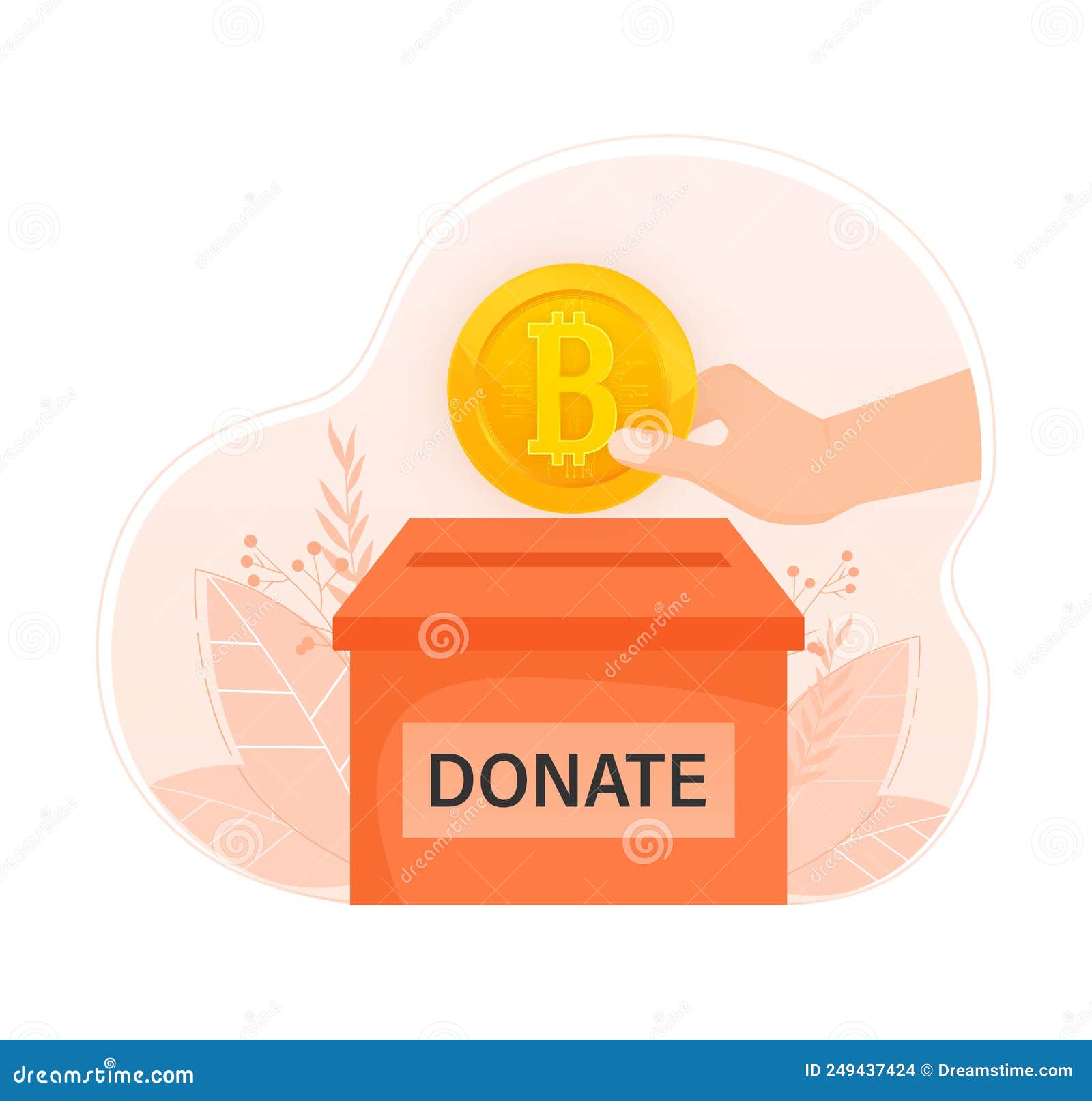 Donate Bitcoin, Crypto Currency. Vector, Illustration. Digital Electronic  Currency. Bitcoin Currency. Stock Vector - Illustration of payment,  currency: 249437424