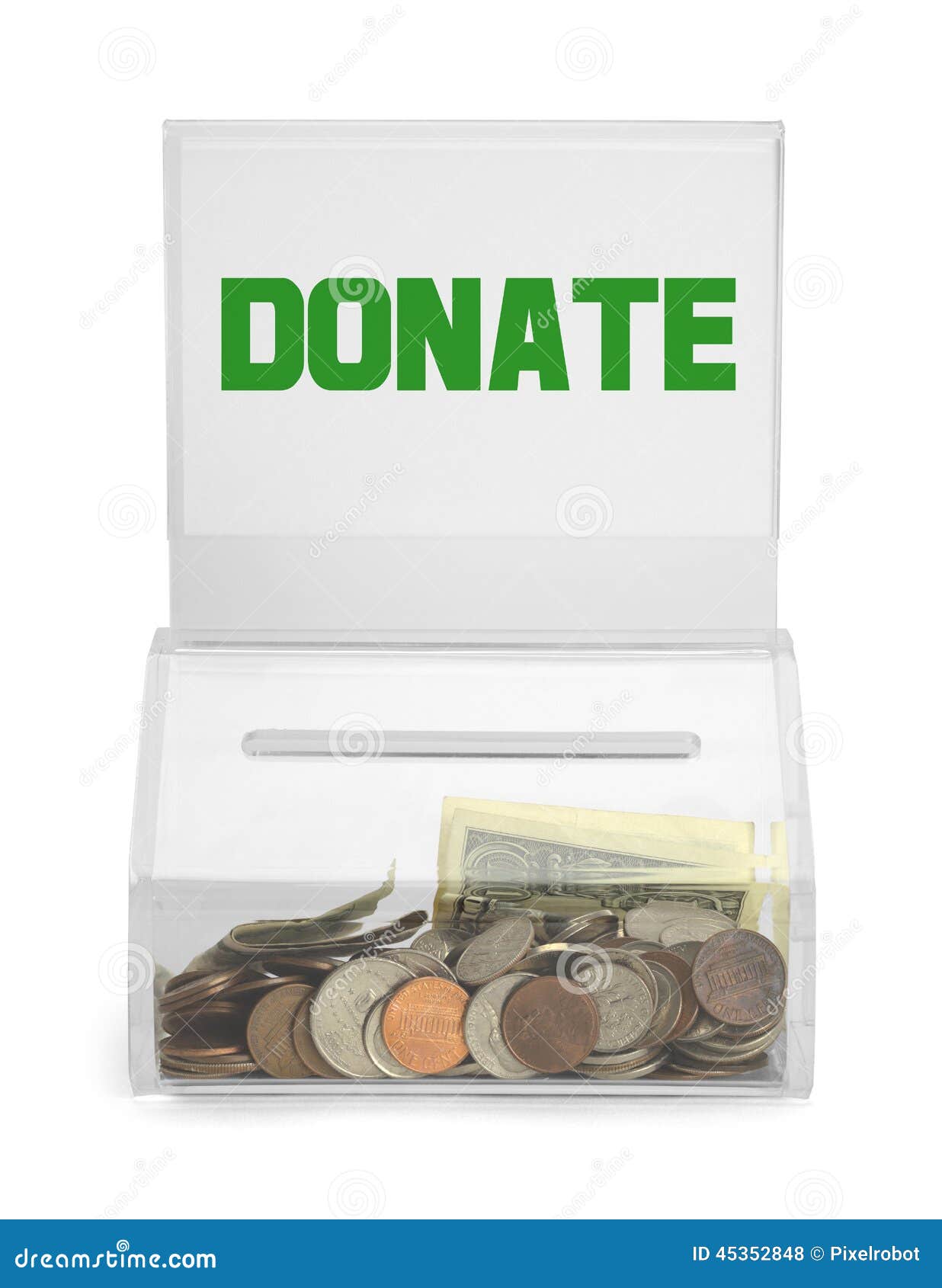 Donate Box stock photo. Image of bank, drop, container 45352848