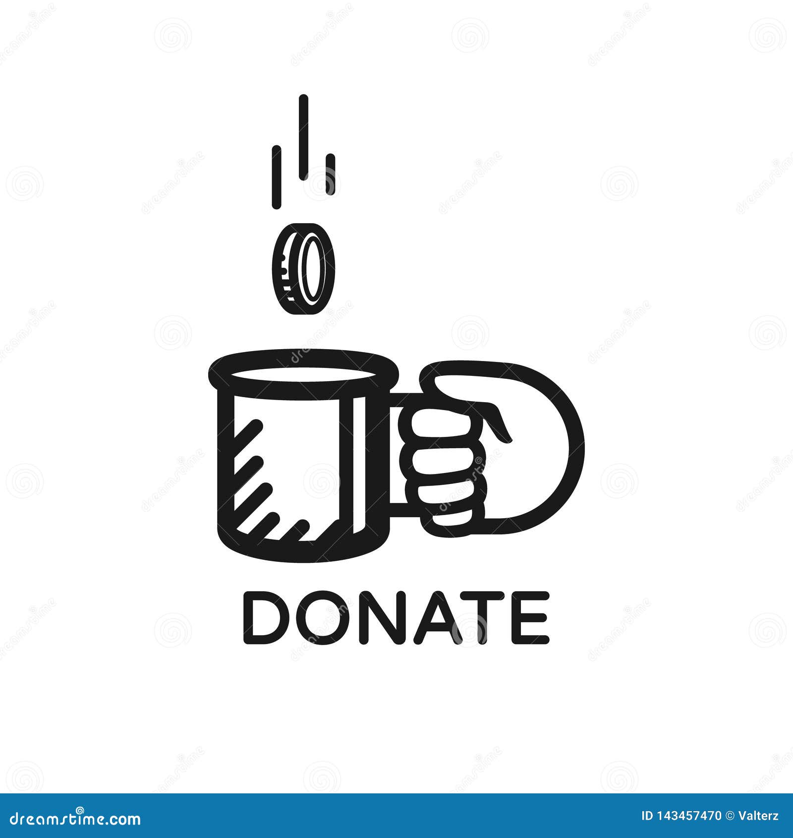 donate coin  logo. donate and help. charity, donation concept