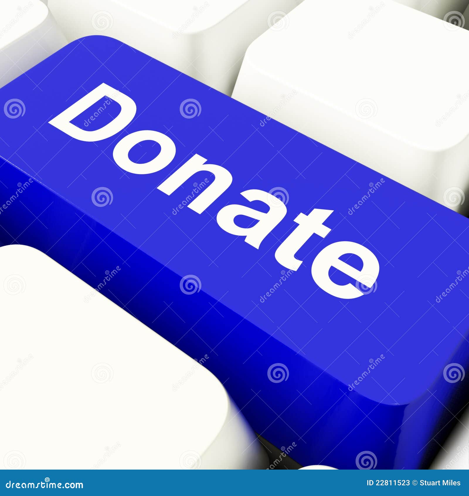 Donate Computer Key in Blue Showing Charity Stock Illustration Illustration of contributor
