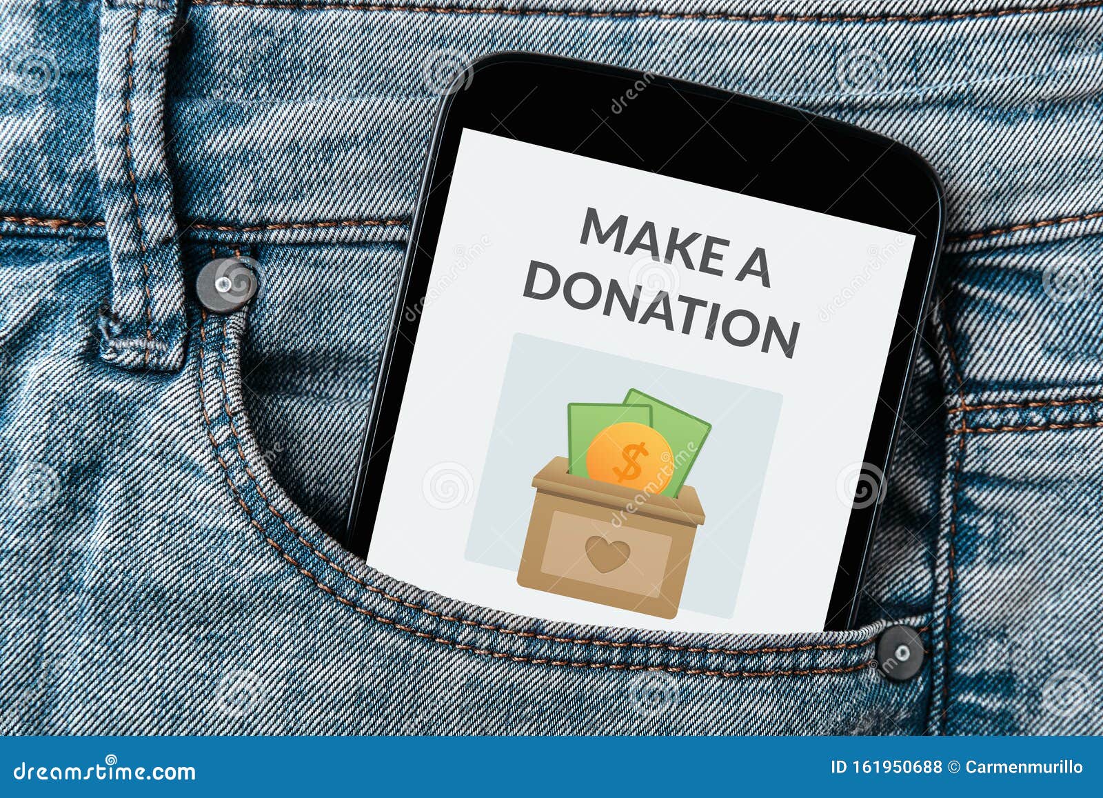Donate Concept on Smartphone Screen Stock Photo Image of charity