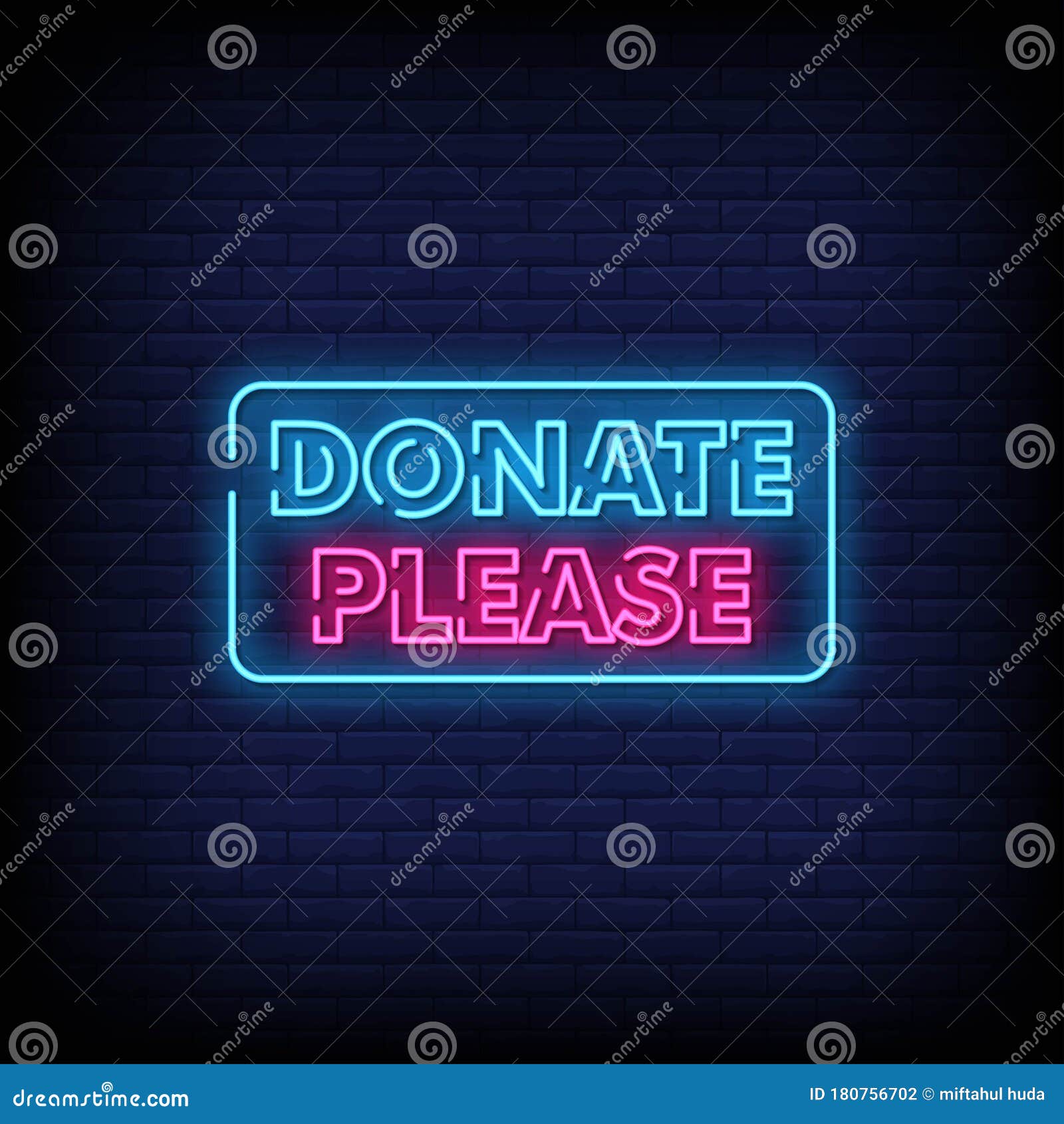 Premium Vector  Donate please neon signs style text