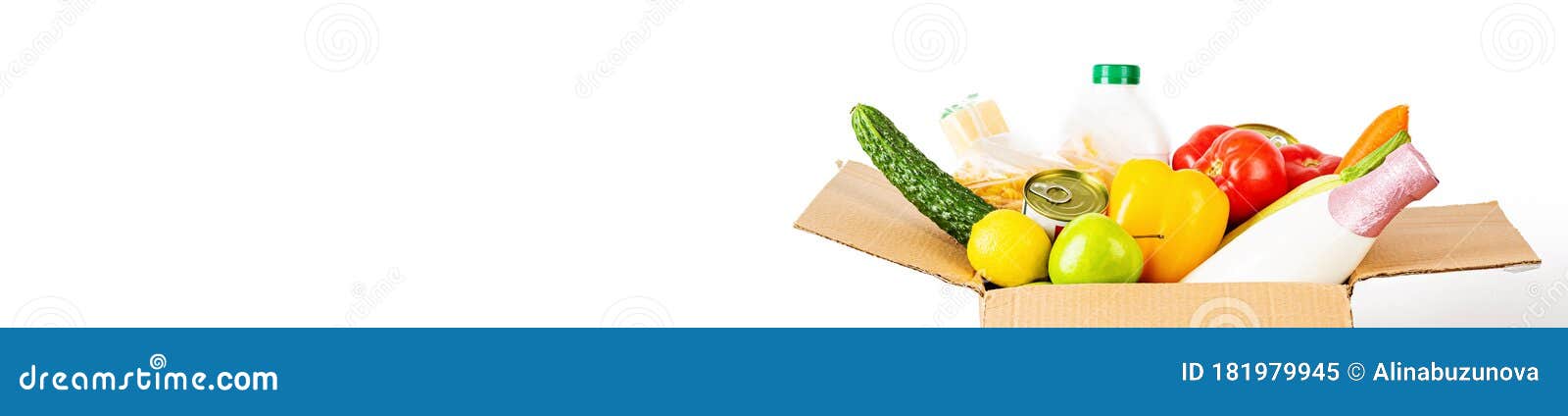 Download Donation Box With Various Food Isolated On White ...
