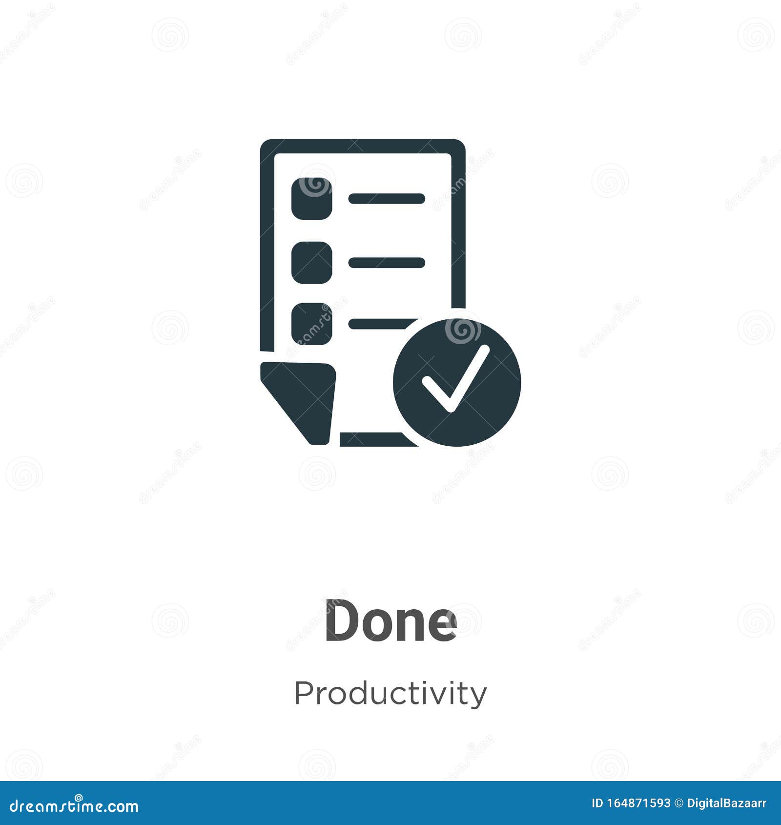 Done Vector Icon on White Background. Flat Vector Done Icon Symbol Sign