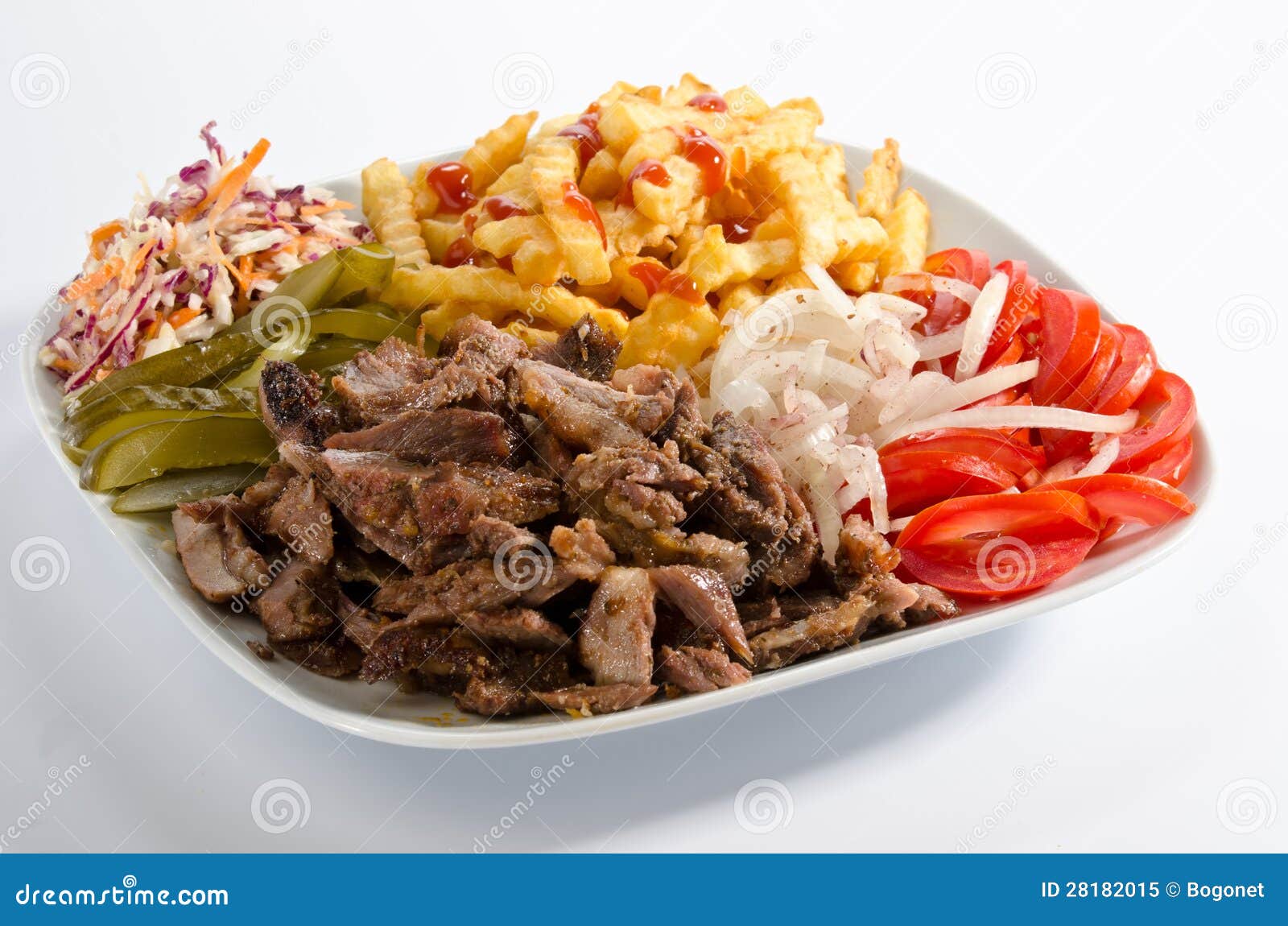 Doner kebab on a plate stock image. Image of ketchup 28182015