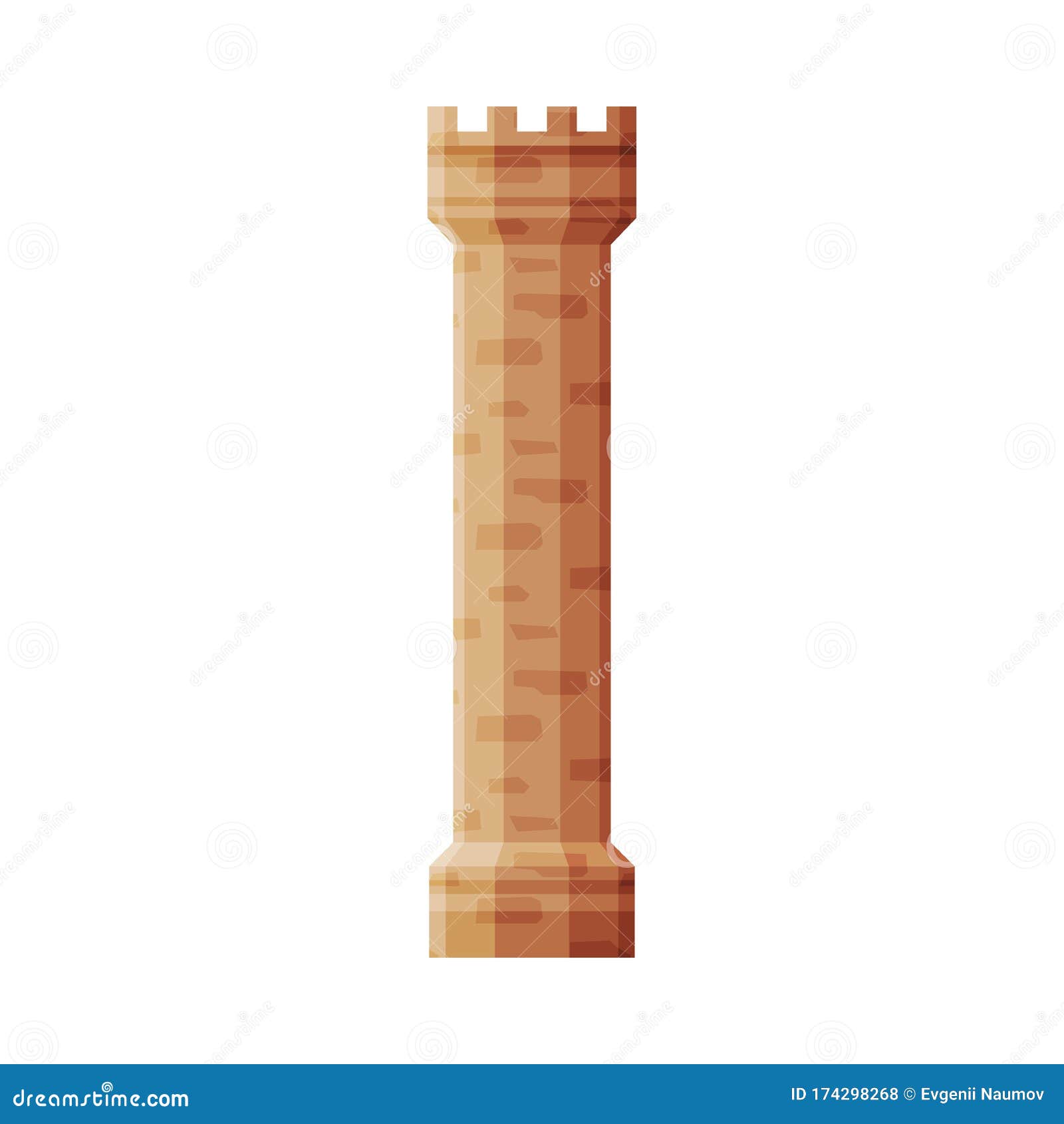 Medieval Donjon Tower, Part Of Ancient Fortress Or Castle Vector