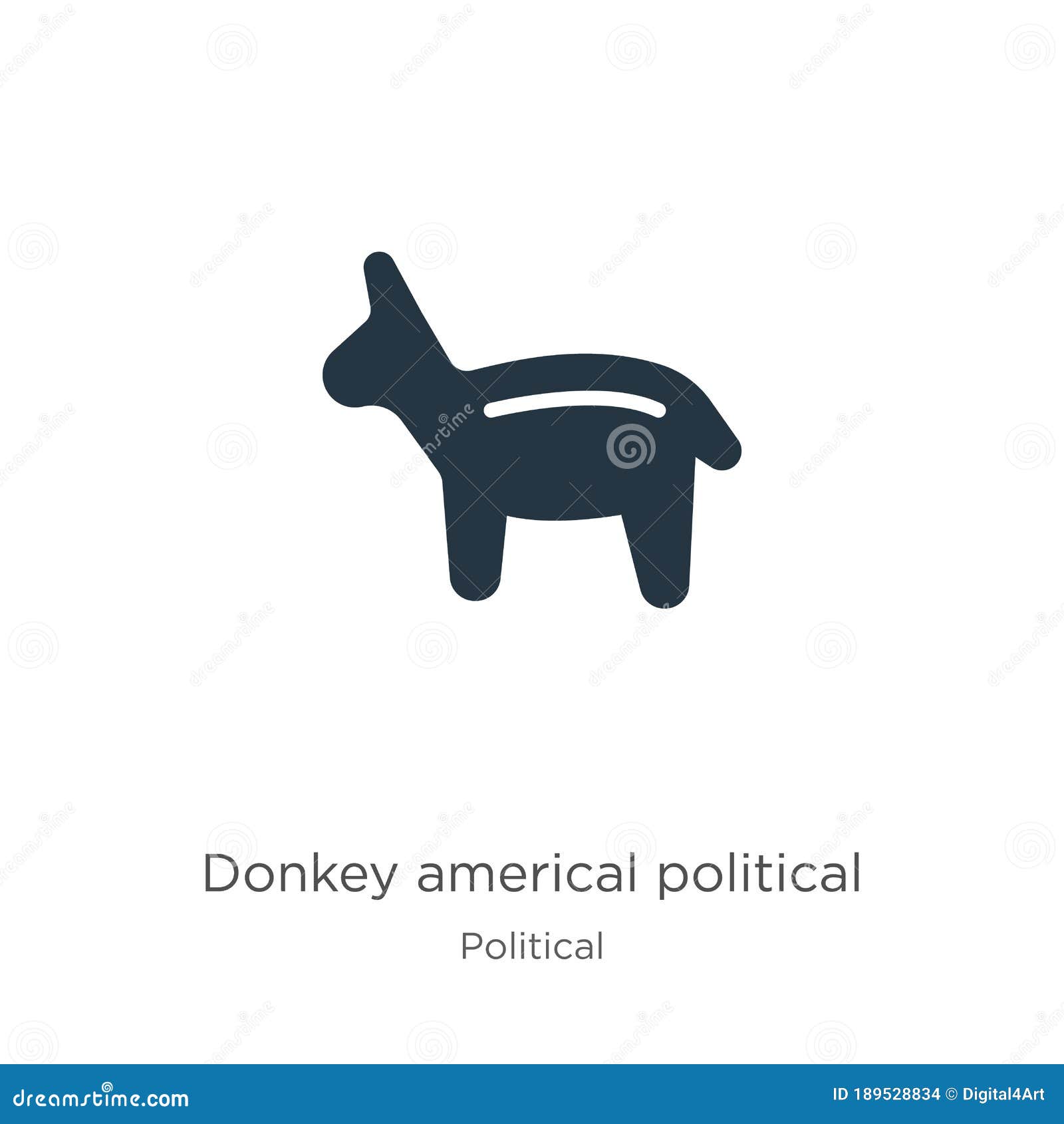 donkey americal political icon . trendy flat donkey americal political icon from political collection  on white