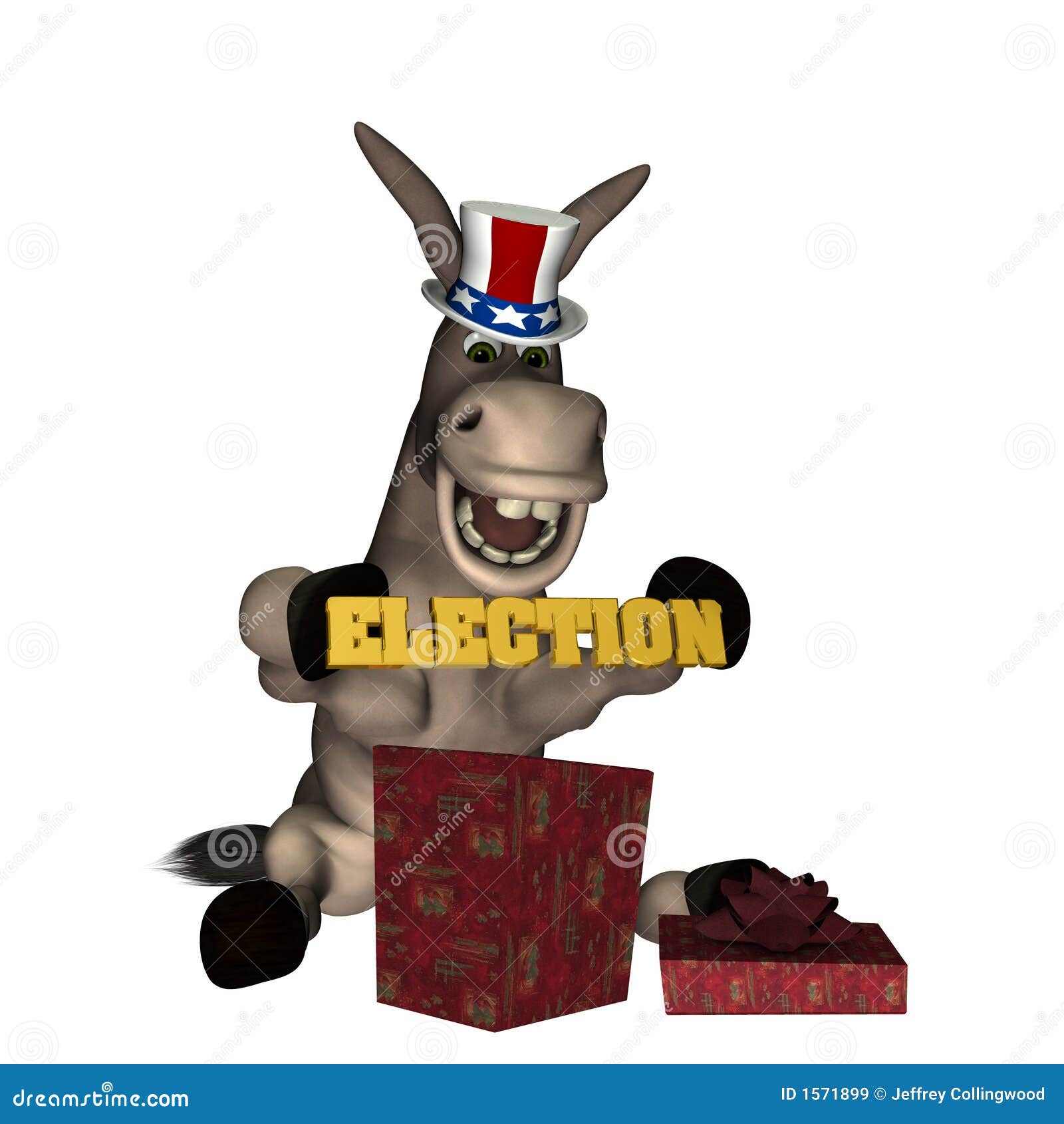 Donkey Early Christmas Gift 1 Editorial Stock Image Illustration of