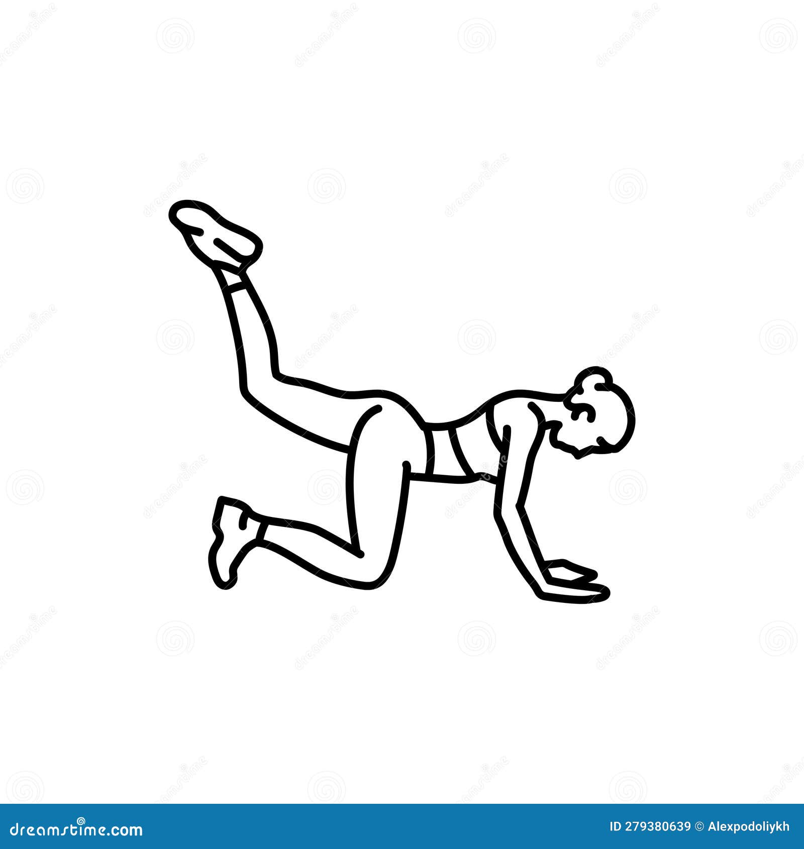 Woman Doing Knee Push Ups Animated Icon download in JSON, LOTTIE or MP4  format