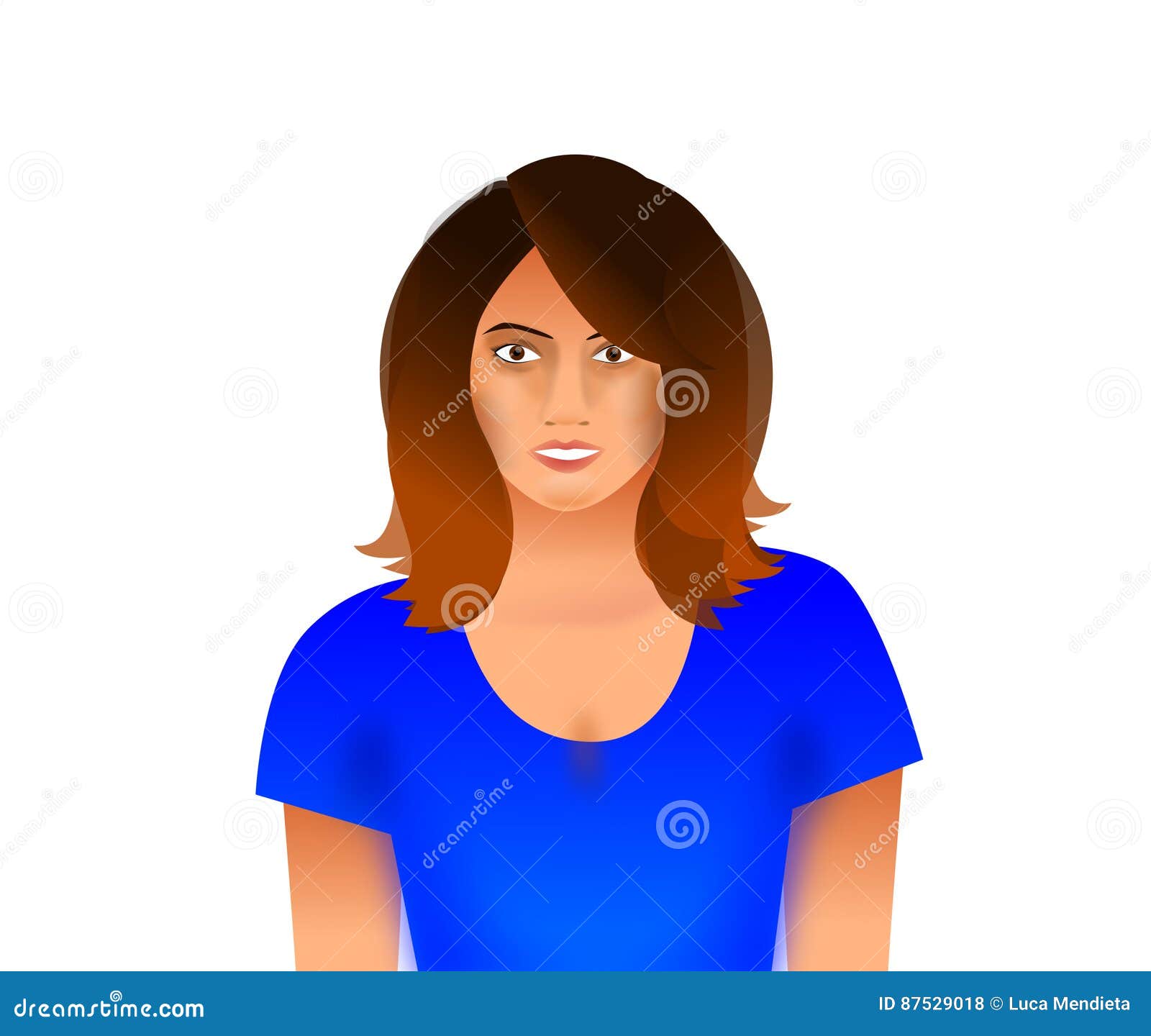 Un'illustrazione di una donna in blu