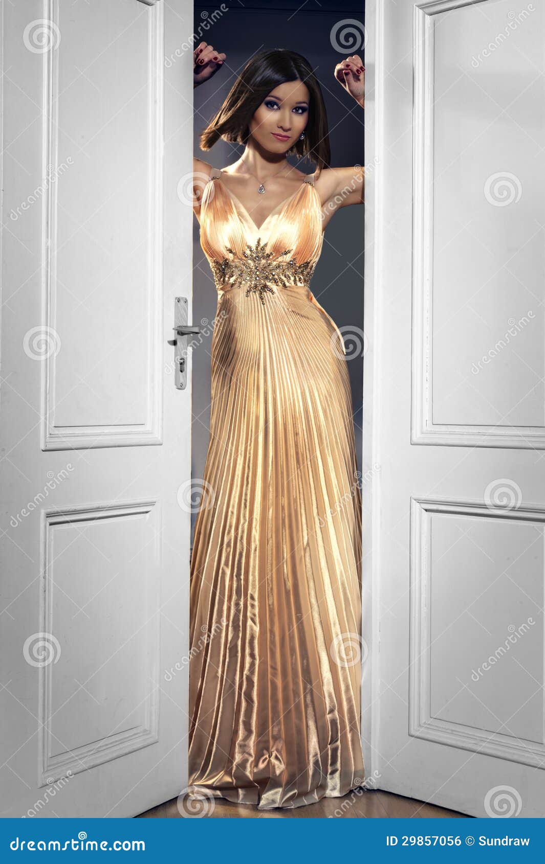 abito da sera dorato