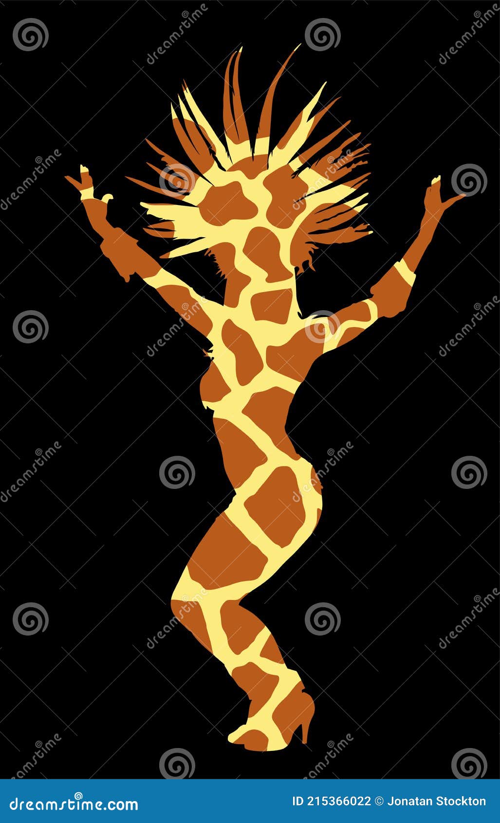 Donna Attraente in Costume Da Giraffa Per Animali. Danza Erotica Sensuale  Femminile. Illustrazione Vettoriale - Illustrazione di colorato, femmina:  215366022