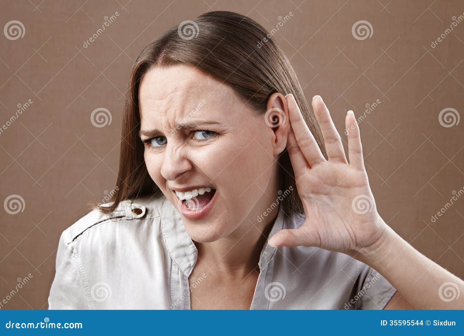 Donna a bocca aperta fotografia stock. Immagine di bello - 35595544