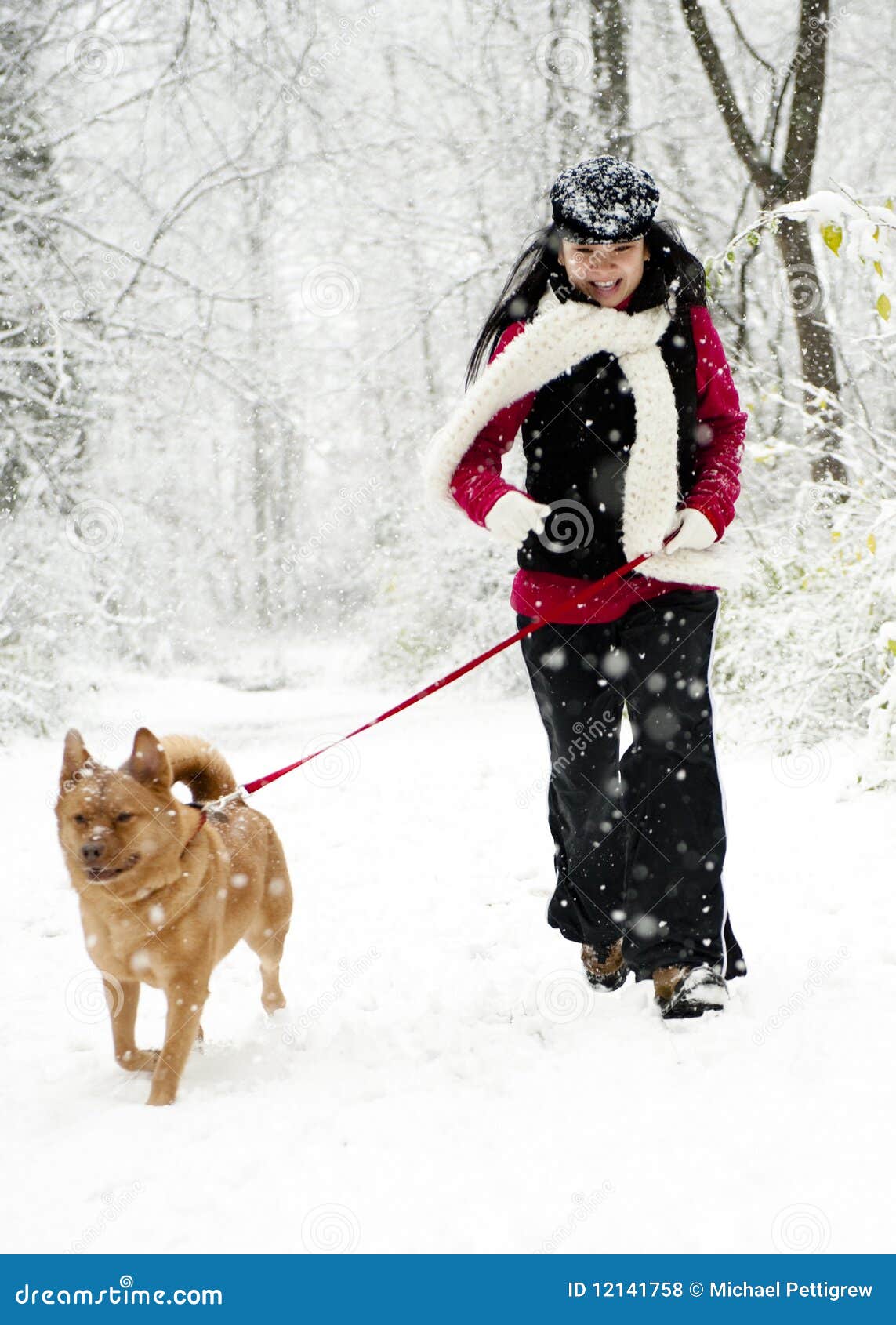 Donne Che Scopano Con Cane Donna Che Funziona Con Il Cane Fotografia Stock - Immagine di asiatico