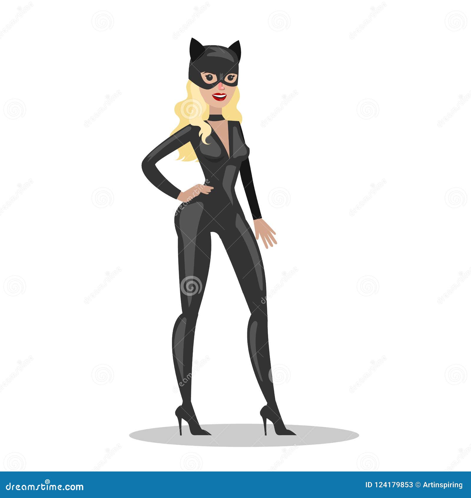 Donna in Costume Del Gatto Nero Attrezzatura Sexy Di Halloween  Illustrazione di Stock - Illustrazione di eleganza, costume: 124179853