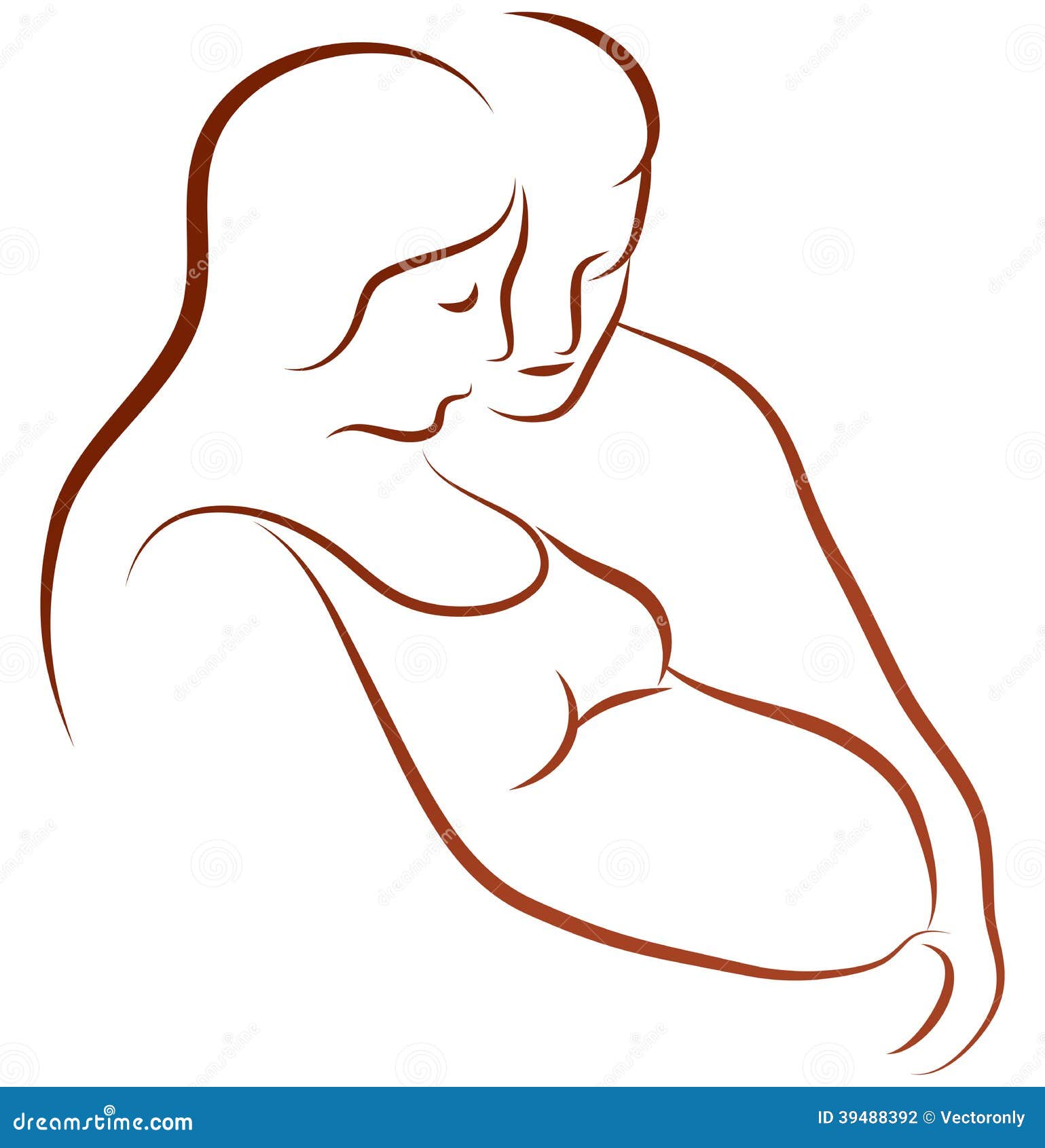 Donna incinta illustrazione vettoriale. Illustrazione di amore - 39488392