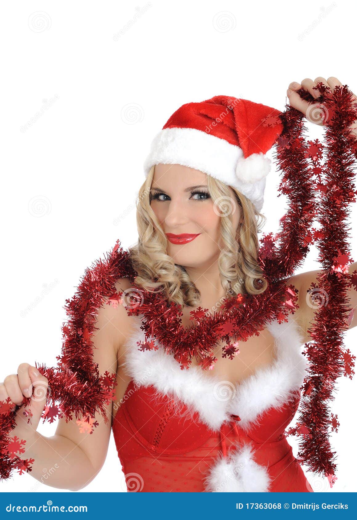 Foto Di Babbo Natale Femmina.Donna Sexy Del Babbo Natale In Vestiti Di Colore Rosso Del Partito Fotografia Stock Immagine Di Cappello Noel 17363068