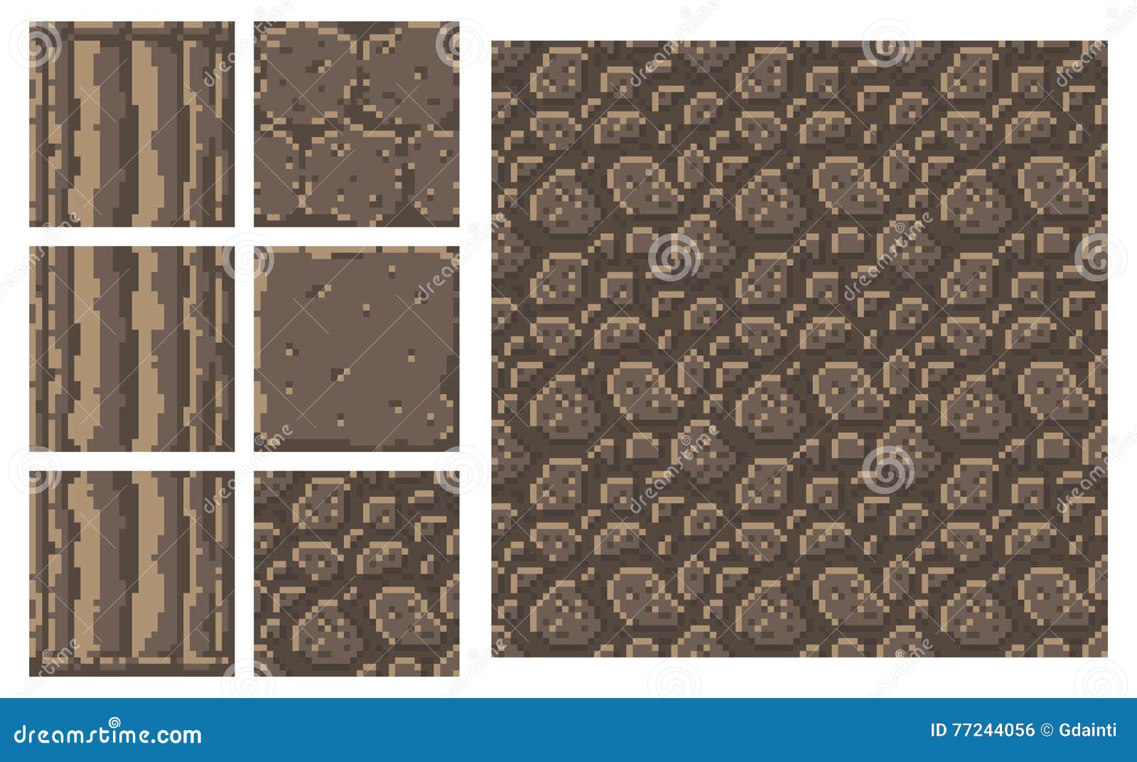 Pixel Art Vector Illustration 32x32 Texture De Motif De Sprite Sans Couture  - Mur De Briques Brunes Conception De Jeu Répétition Tuile Isolée Clip Art  Libres De Droits, Svg, Vecteurs Et Illustration.