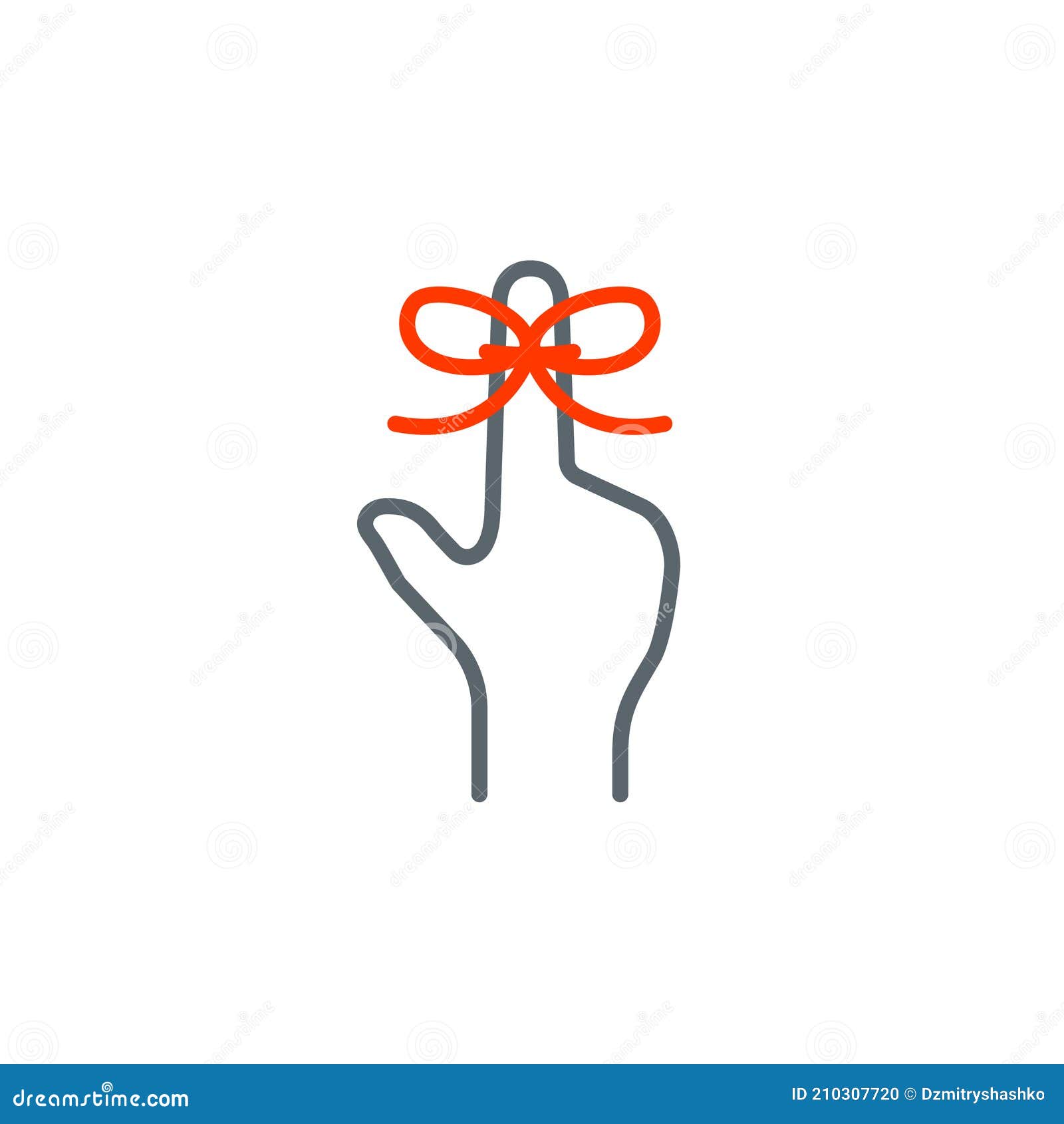 dont forget finger string line icon. clipart image