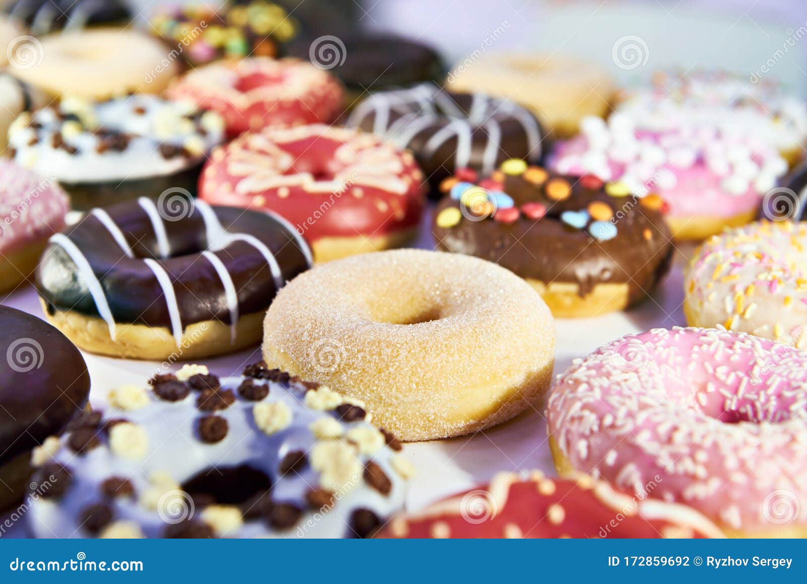 Donut cakes in shop stock photo. Image of bakery, assortment 172859692