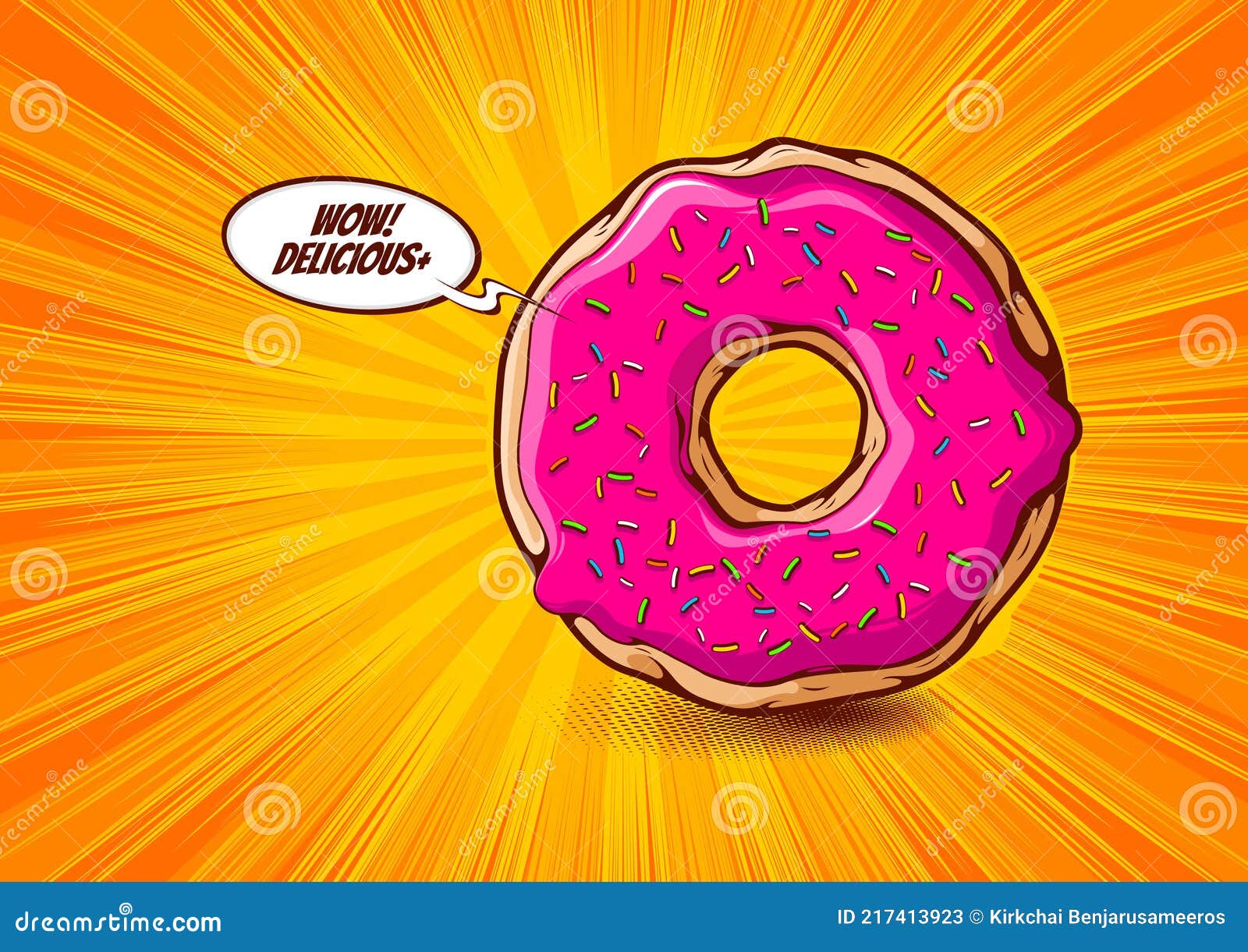 Donut Cartoon Comic 2 vektor abbildung. Illustration von aufkleber