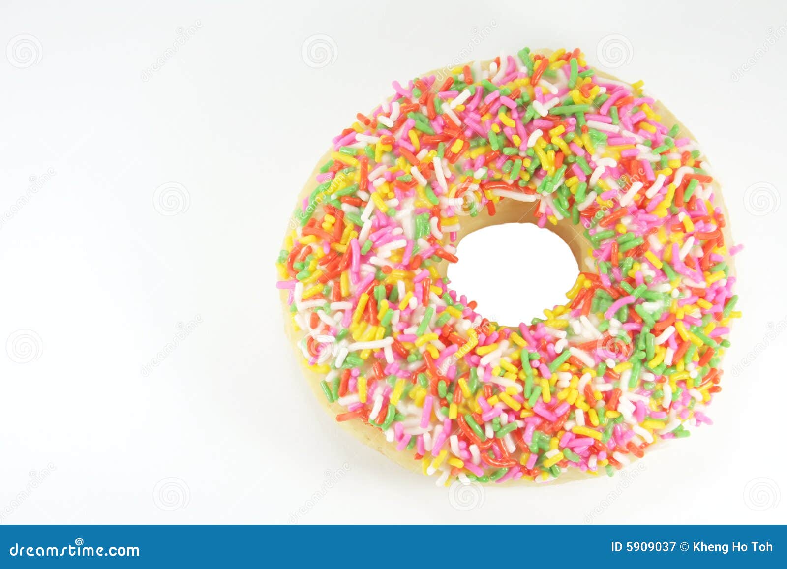 donut with colored rice sprinkle