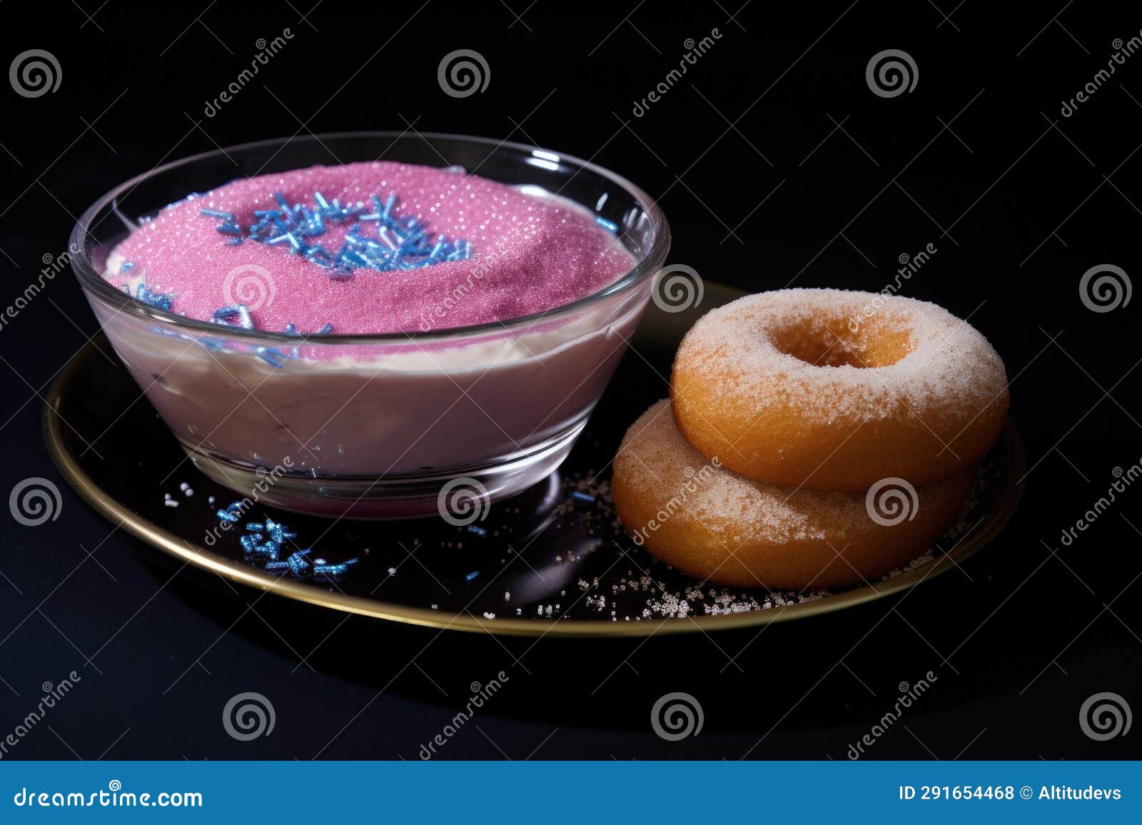 A Donut Dip in a Bowl of Granulated Sugar Stock Photo Image of donut