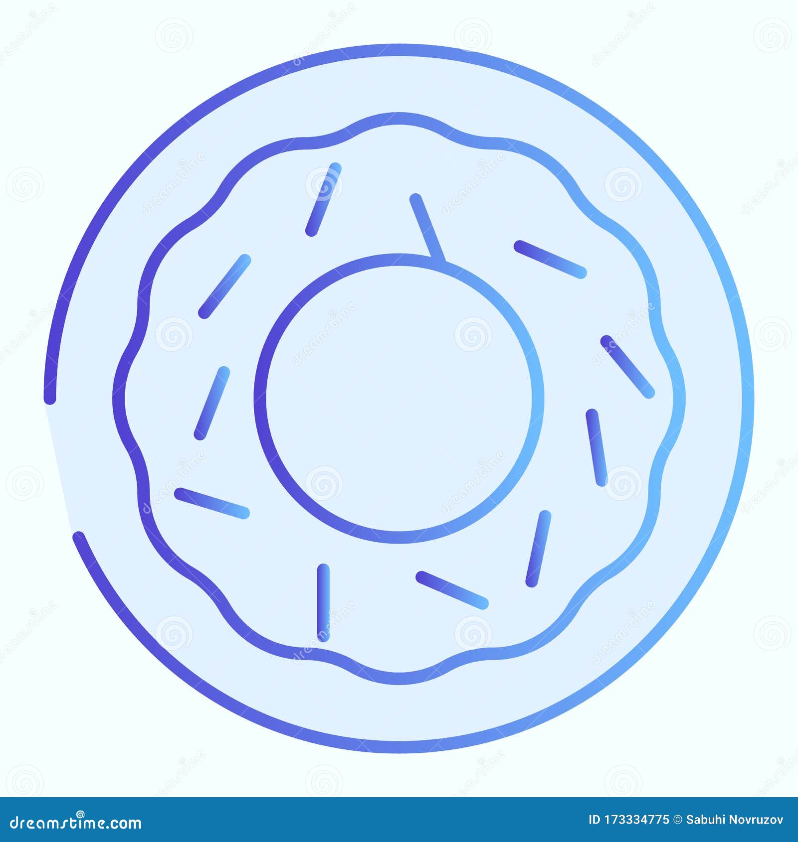 donut flat icon. bakery food    on white. sweet doughnut gradient style , ed for