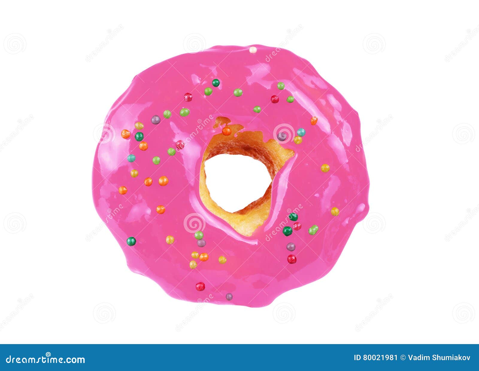 Donut with Sprinkles Isolated on White Background Stock Image Image